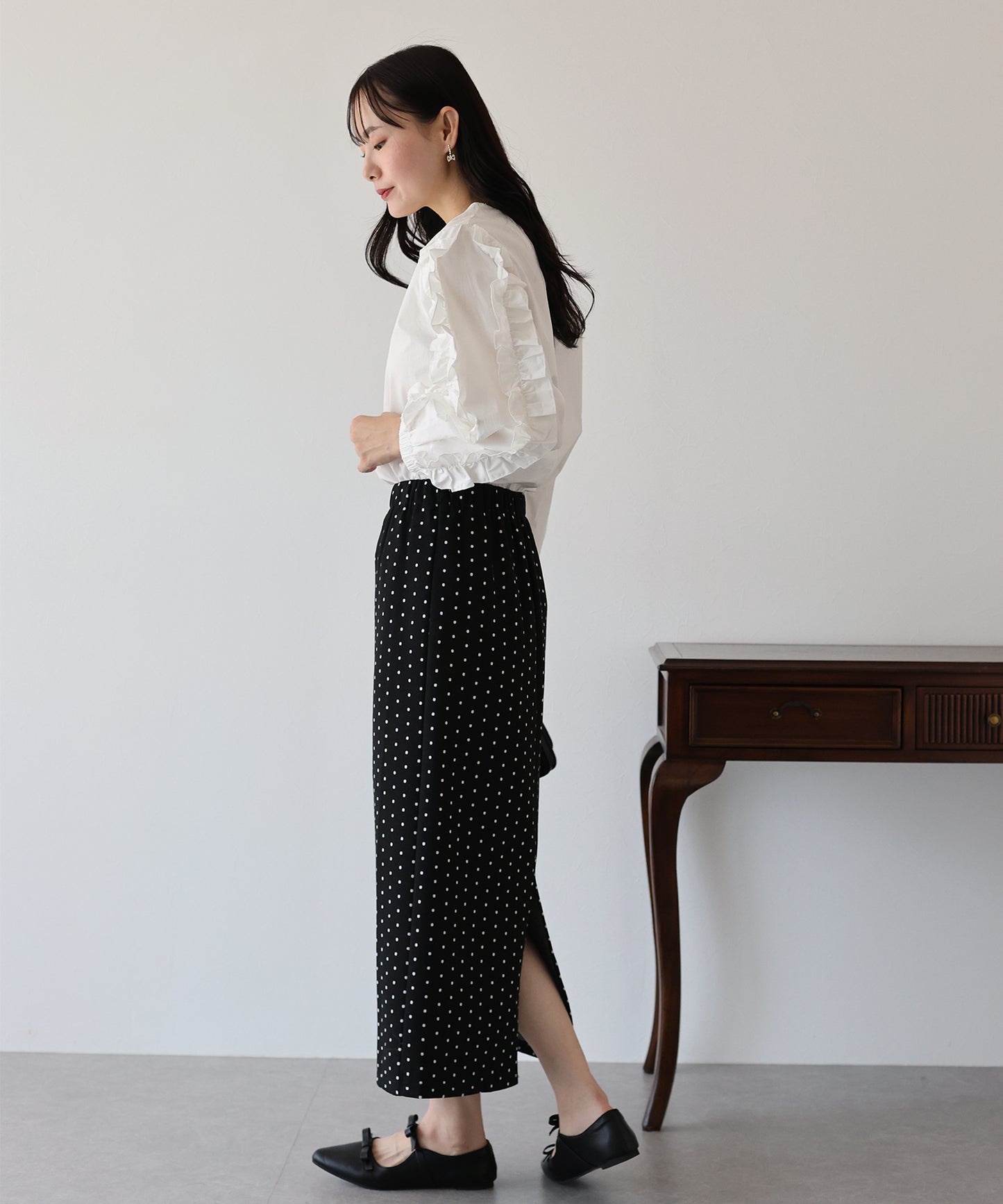 【SALE】ドットタイトスカート