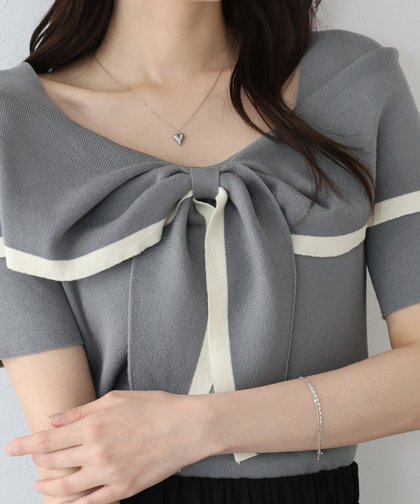 【TIME SALE】配色オフショルニット