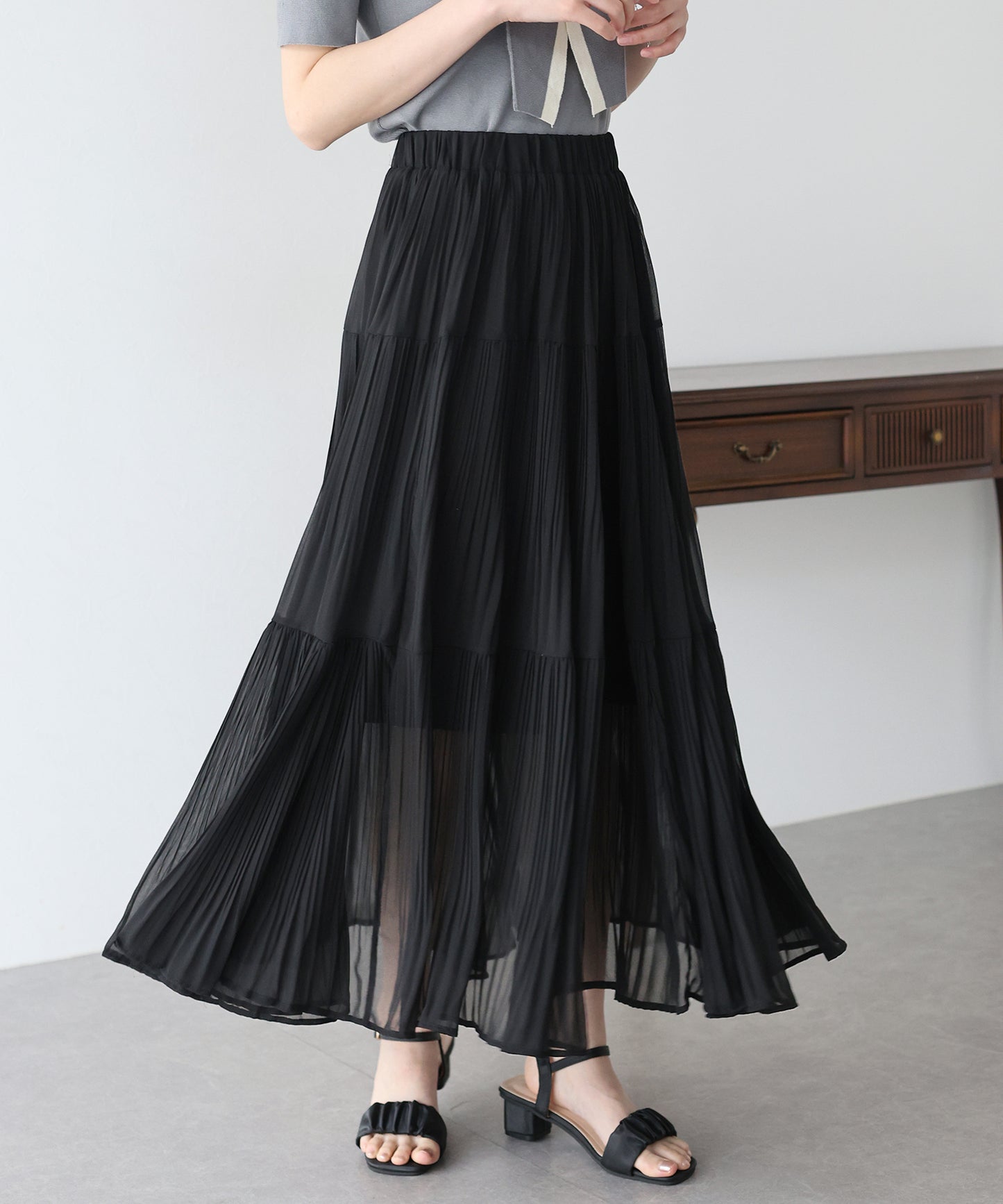 【TIME SALE】シフォンプリーツスカート