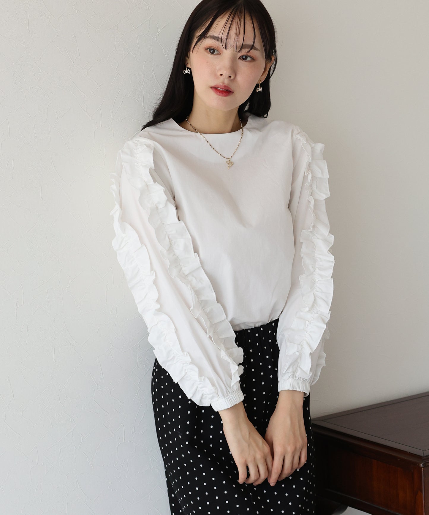 【SALE】フリルスリーブブラウス