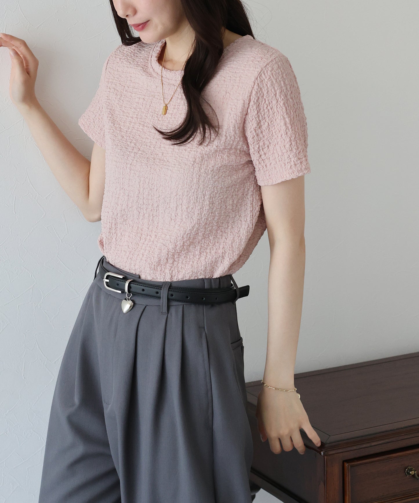 【TIME SALE】ぽこぽこジャガードTシャツ【ネコポス】