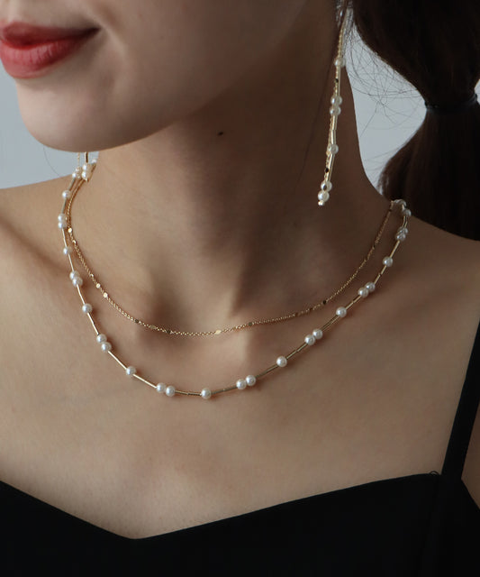 パールロングチェーンネックレス【ネコポス】