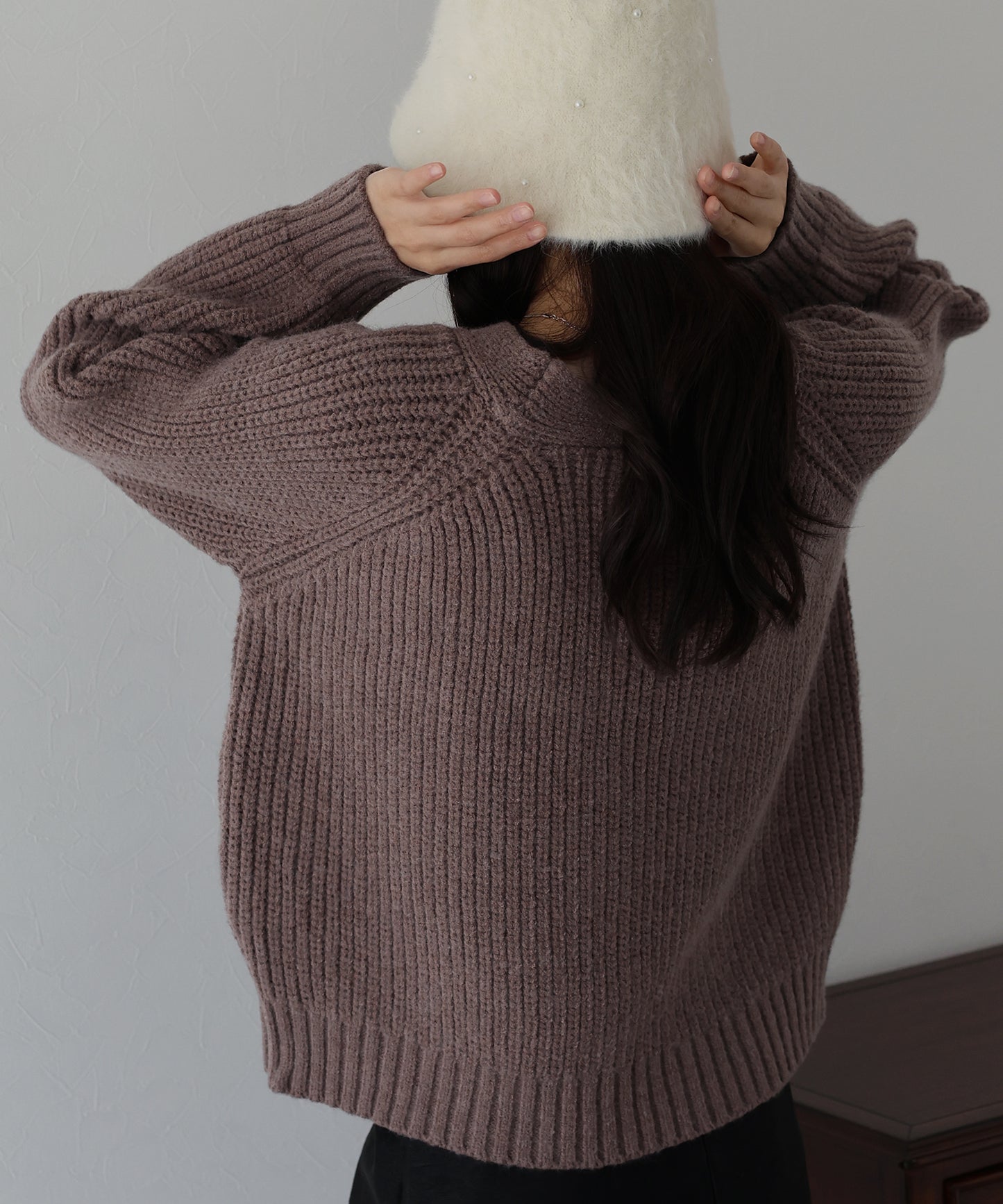 ビジューリボンボタンカーディガン