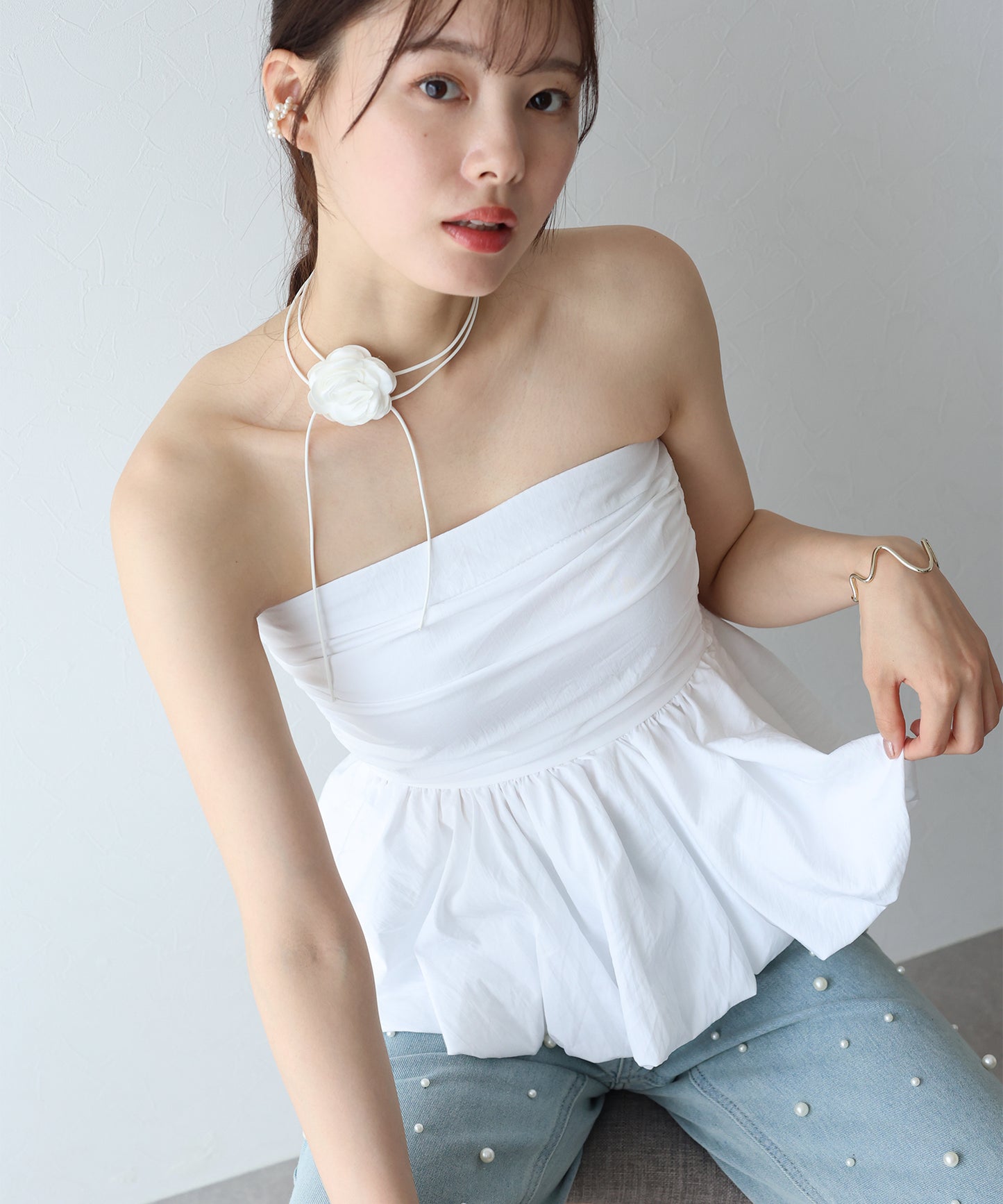 【TIME SALE】ベアバルーンペプラムビスチェ【ネコポス】