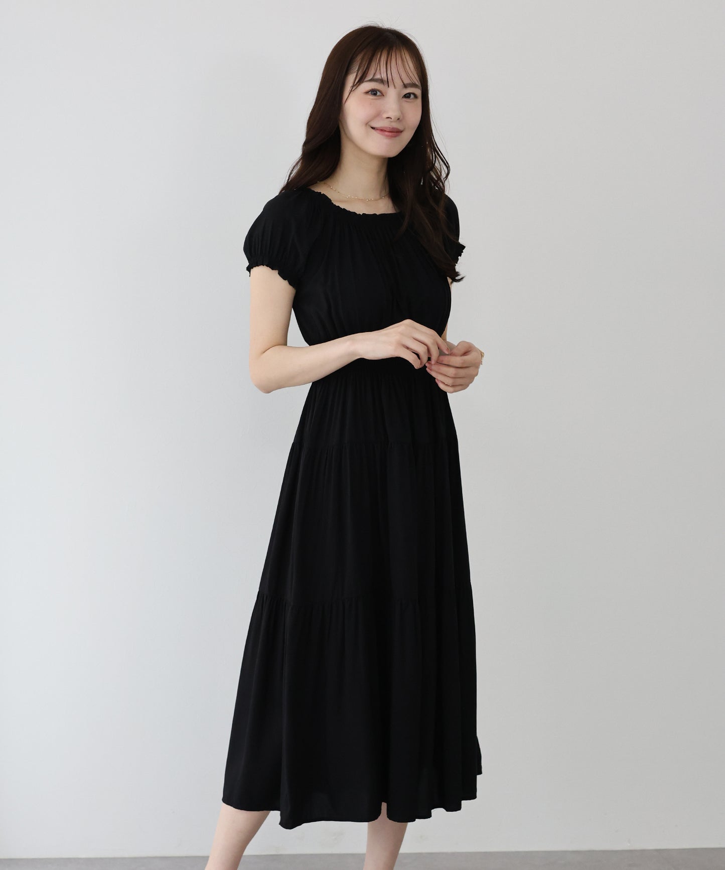 【新商品限定5%OFF(木)】アソート柄2WAYオフショルワンピース