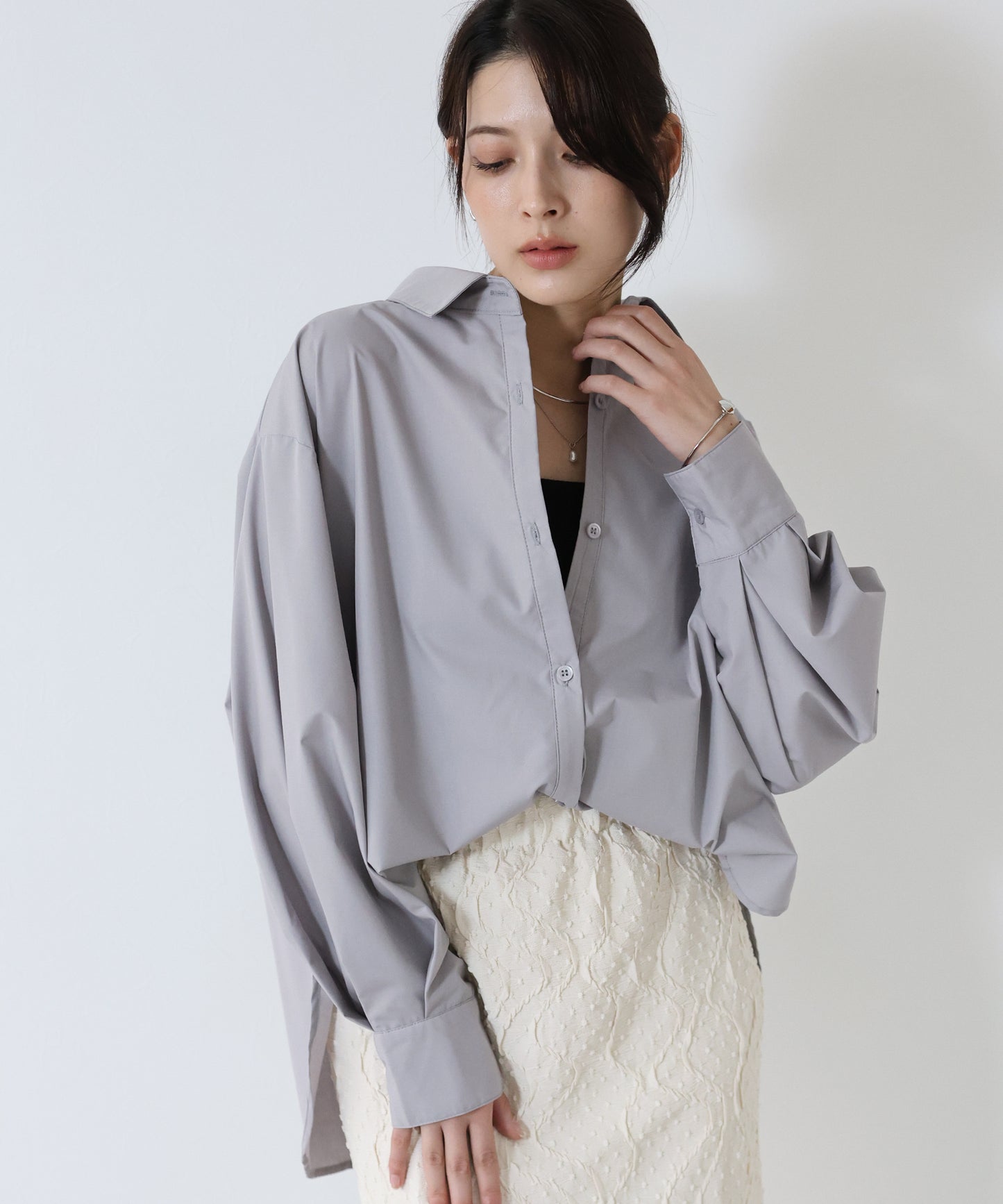 【TIME SALE】タック袖ビッグシャツ