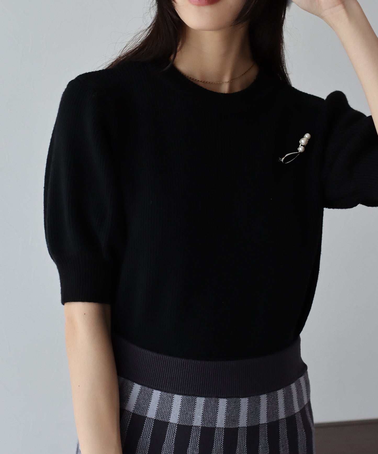 【TIME SALE】半袖パフスリーブニット