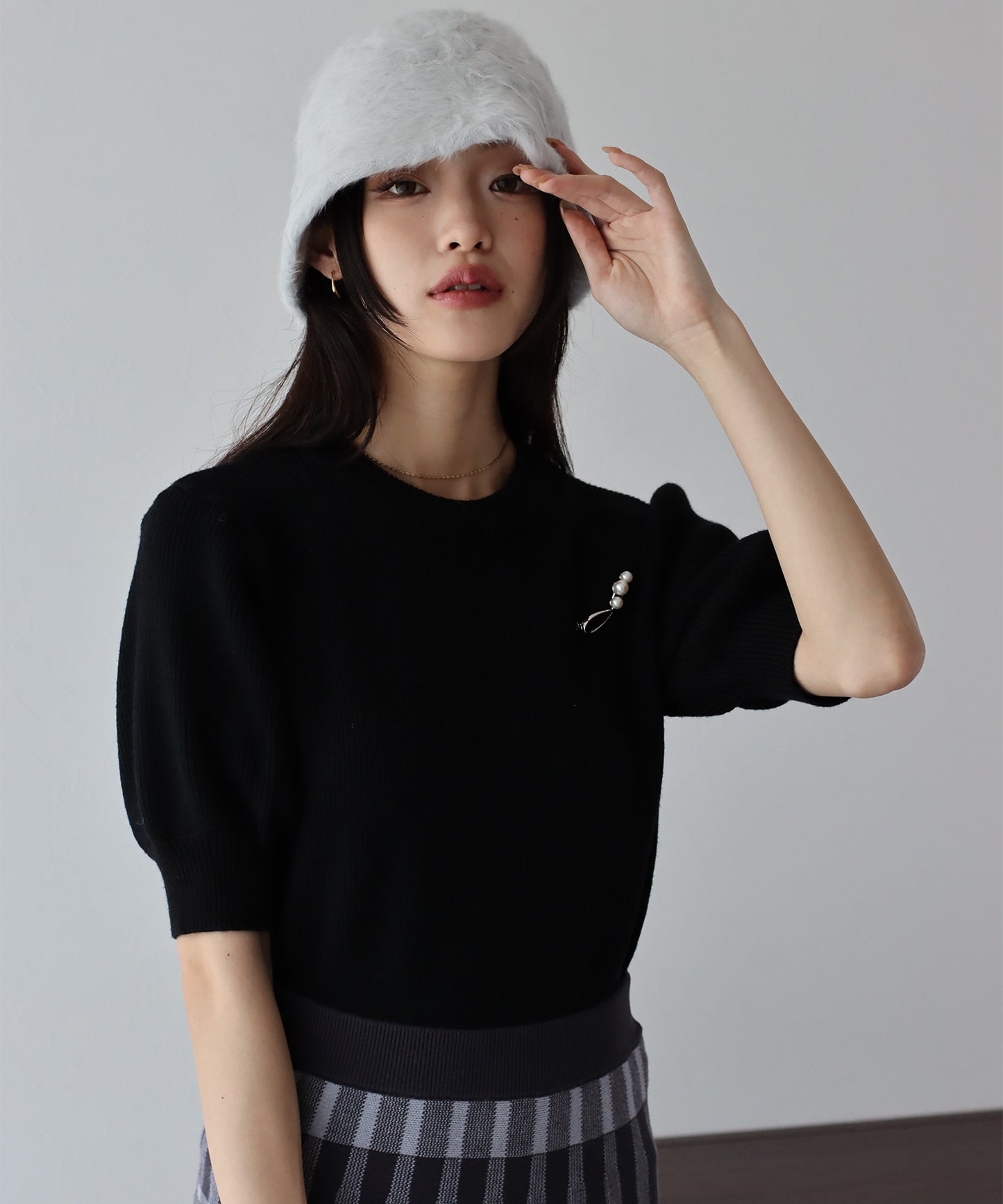 【TIME SALE】半袖パフスリーブニット