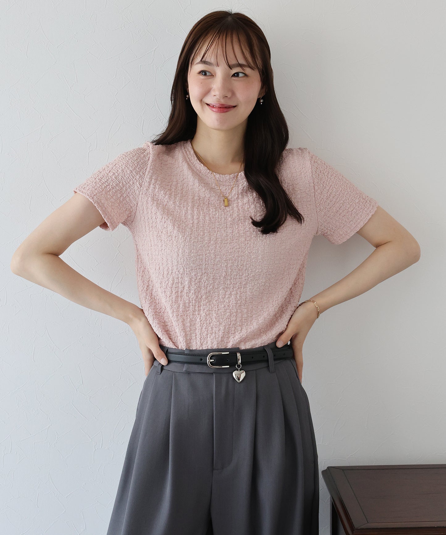 【TIME SALE】ぽこぽこジャガードTシャツ【ネコポス】