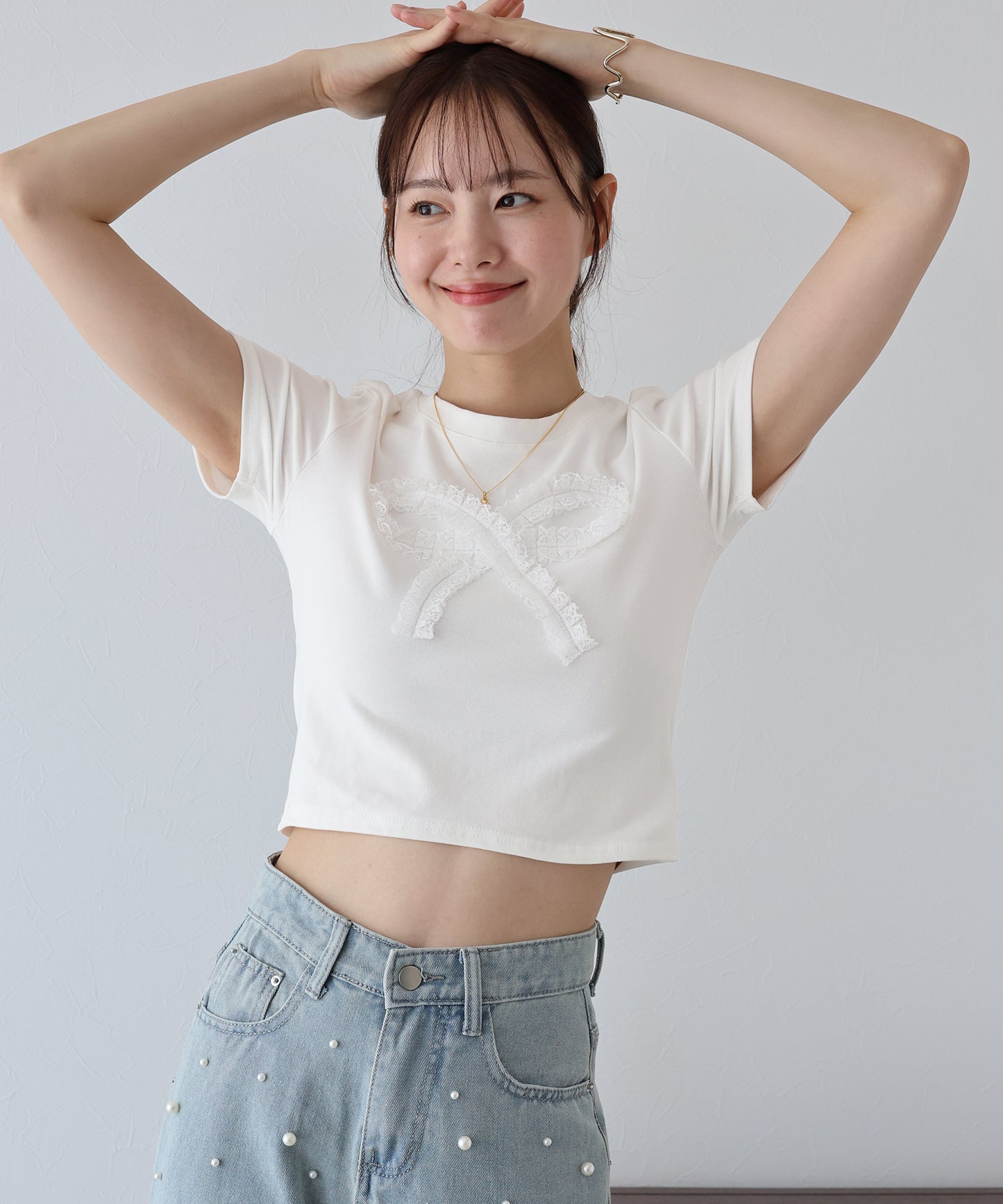 【SALE】レースリボンTシャツ【ネコポス】