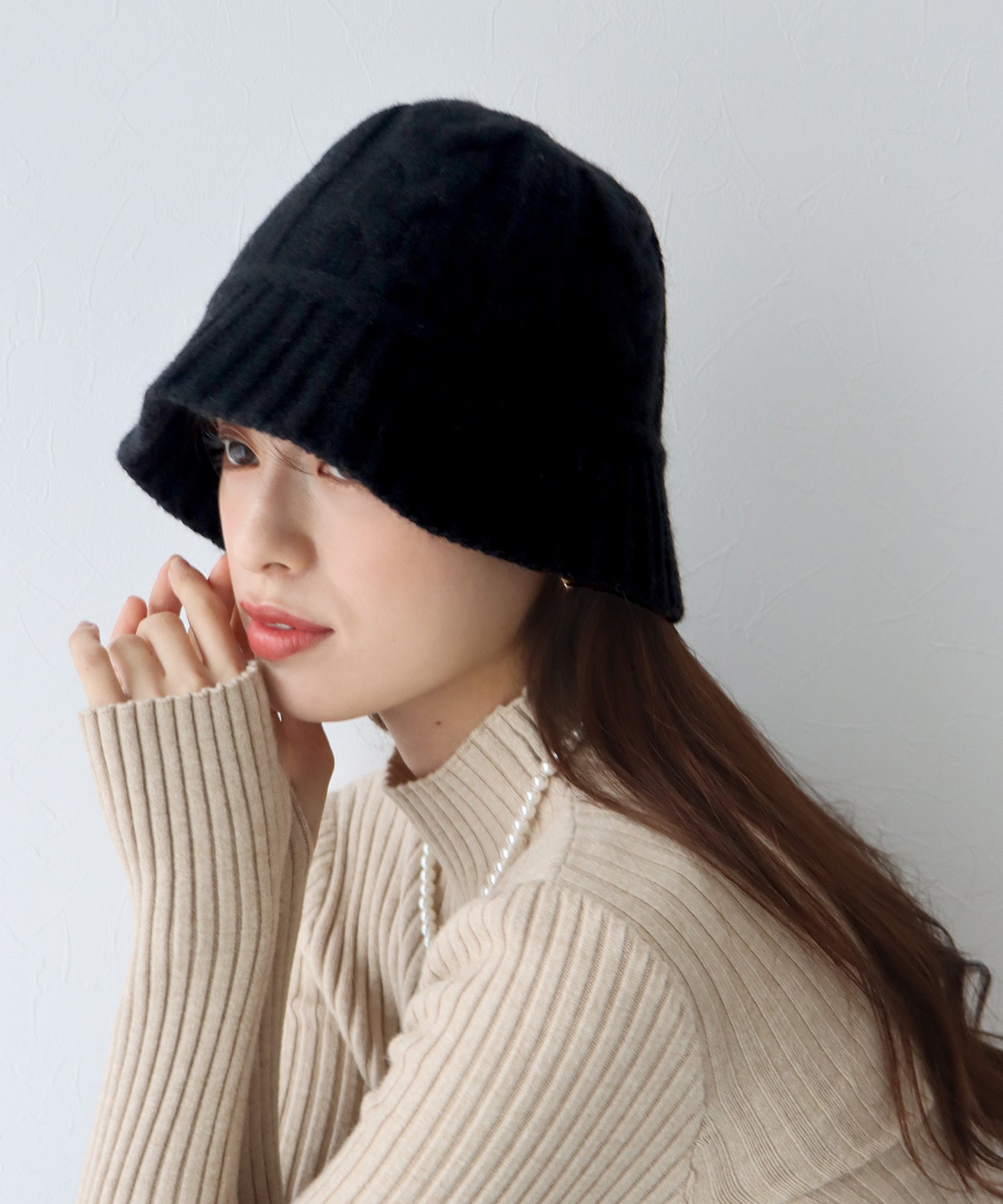 【SALE】ケーブルニットバケットハット