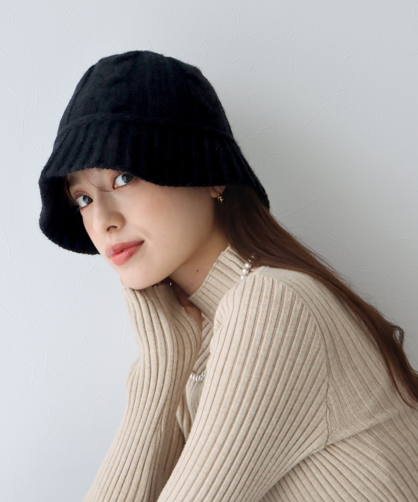 【SALE】ケーブルニットバケットハット