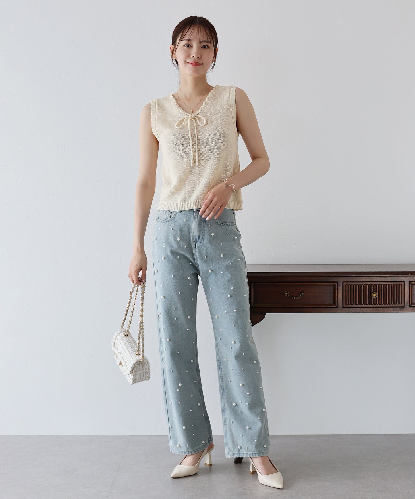 【SALE】リボンノースリサマーニット【ネコポス】