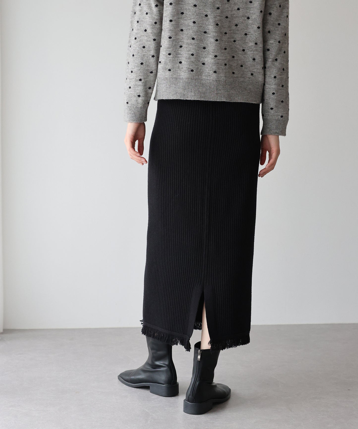 【SALE】ラメニットフリンジスカート
