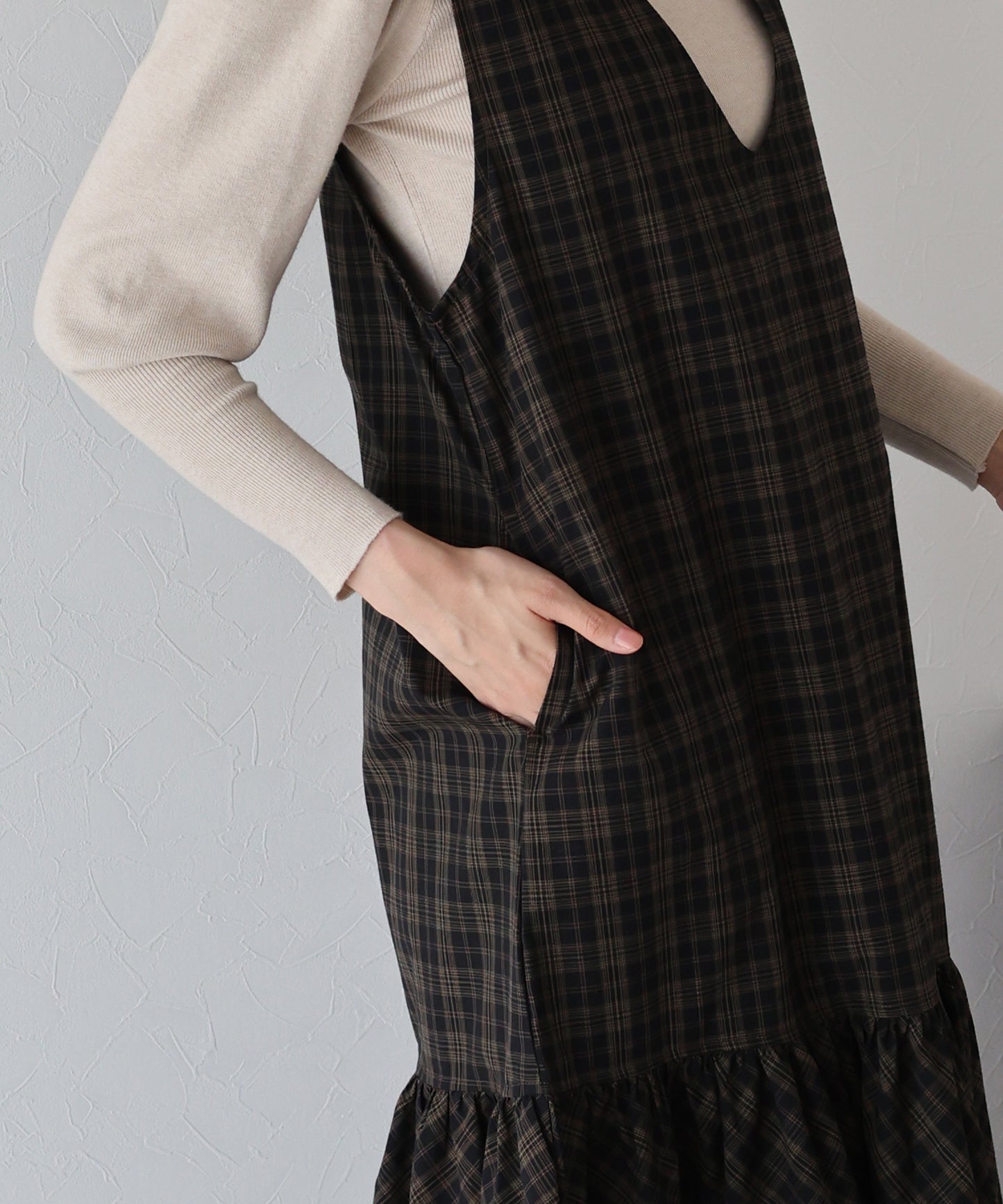 【早割5%OFF】チェックジャンパースカート