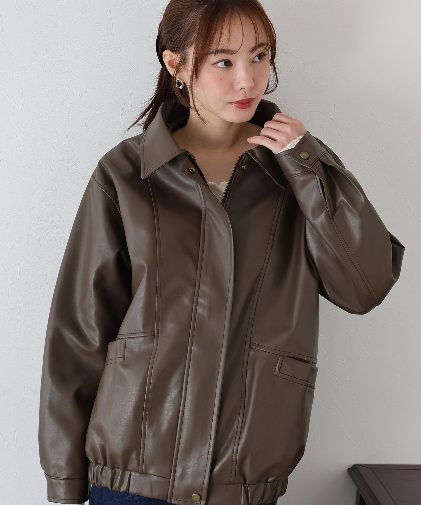 【早割5%OFF】フェイクレザージャケット