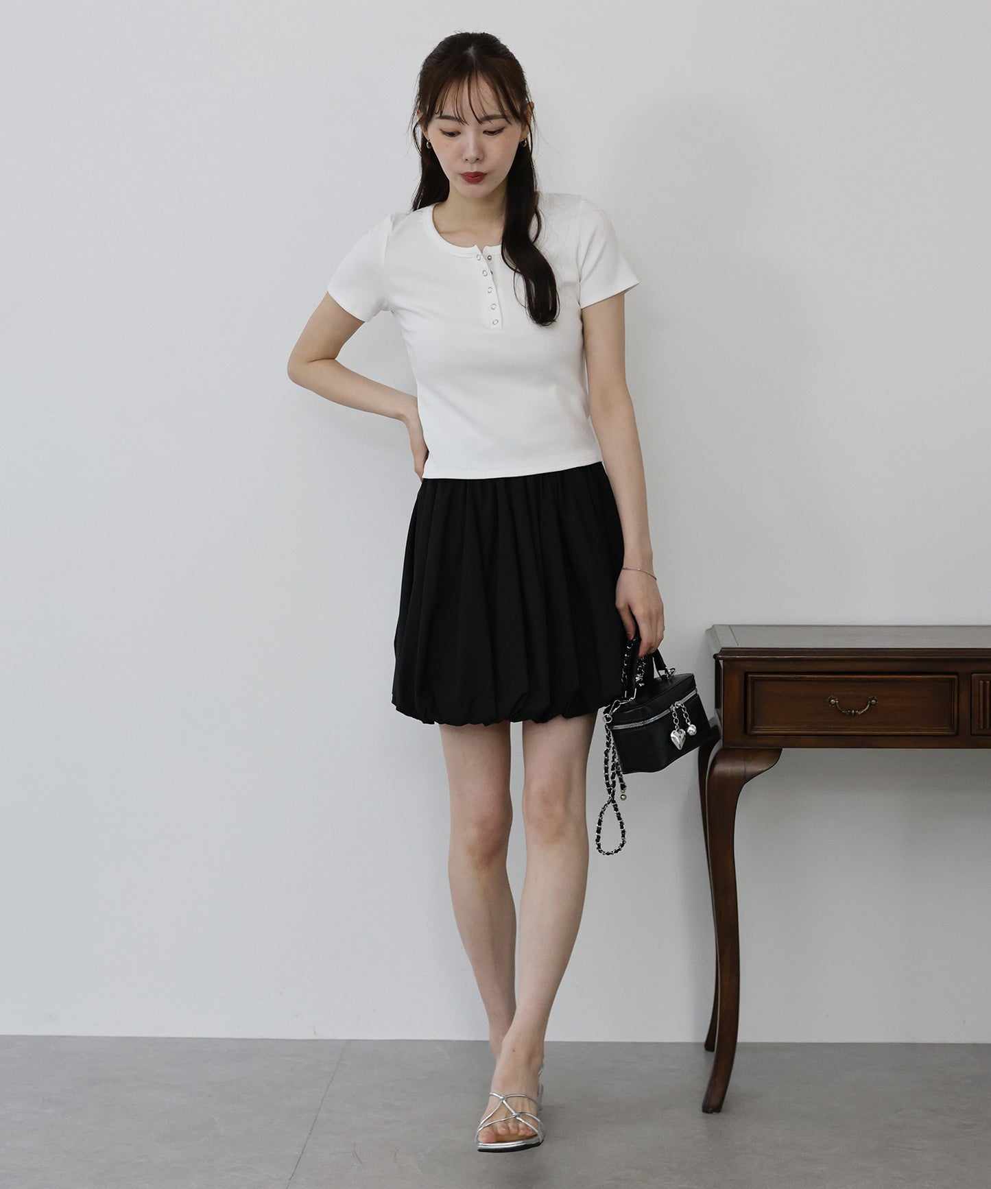 【TIME SALE】ヘンリーネック半袖Tシャツ【ネコポス】