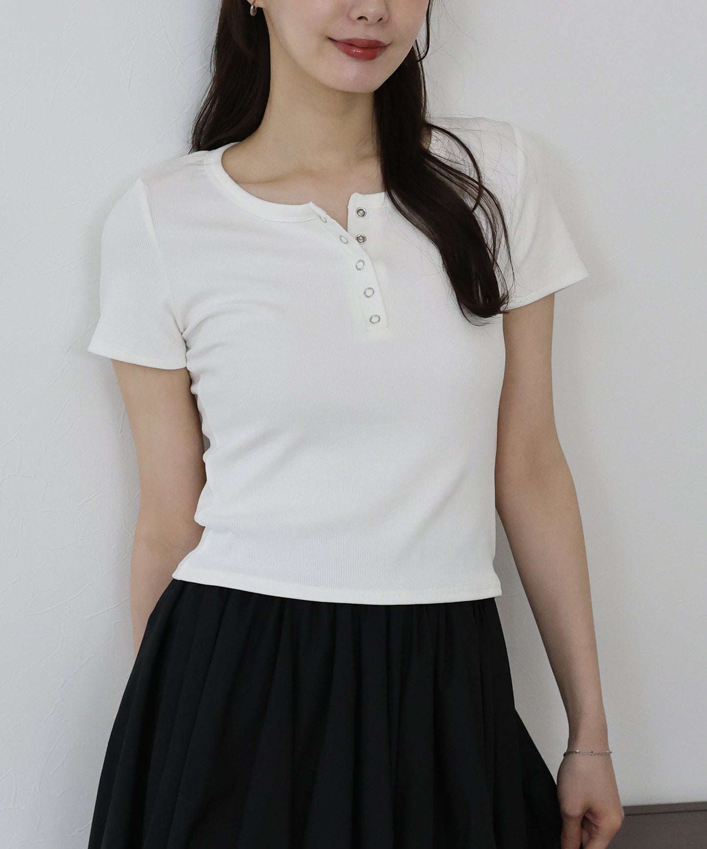 【TIME SALE】ヘンリーネック半袖Tシャツ【ネコポス】