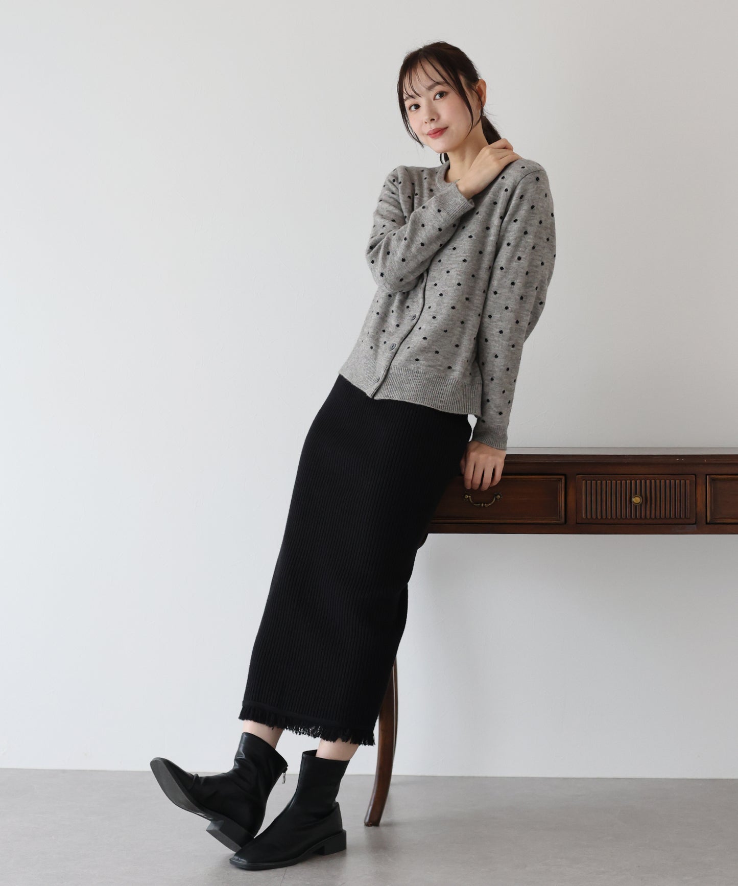 【SALE】ラメニットフリンジスカート