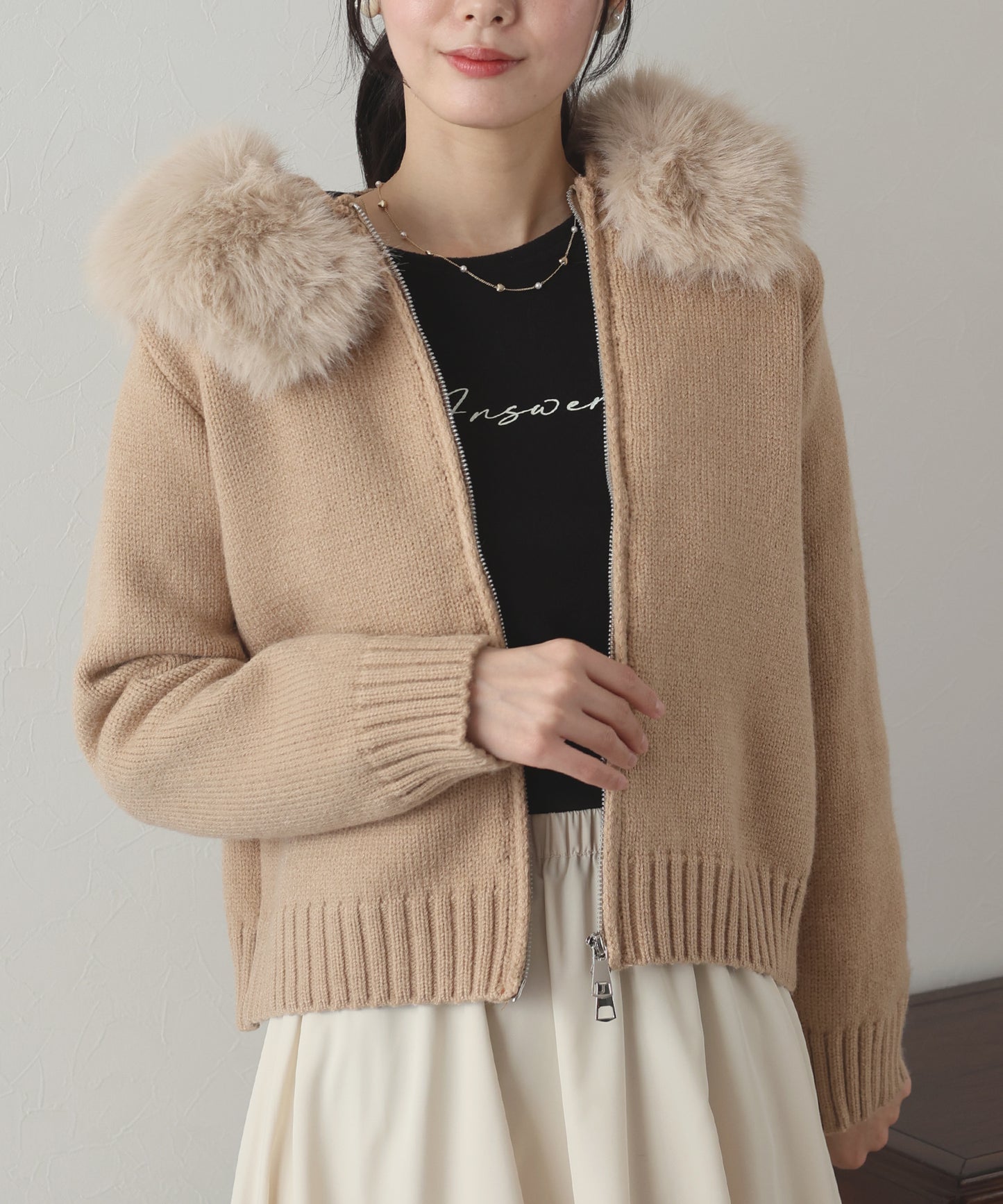 【TIME SALE】ファーニットパーカー