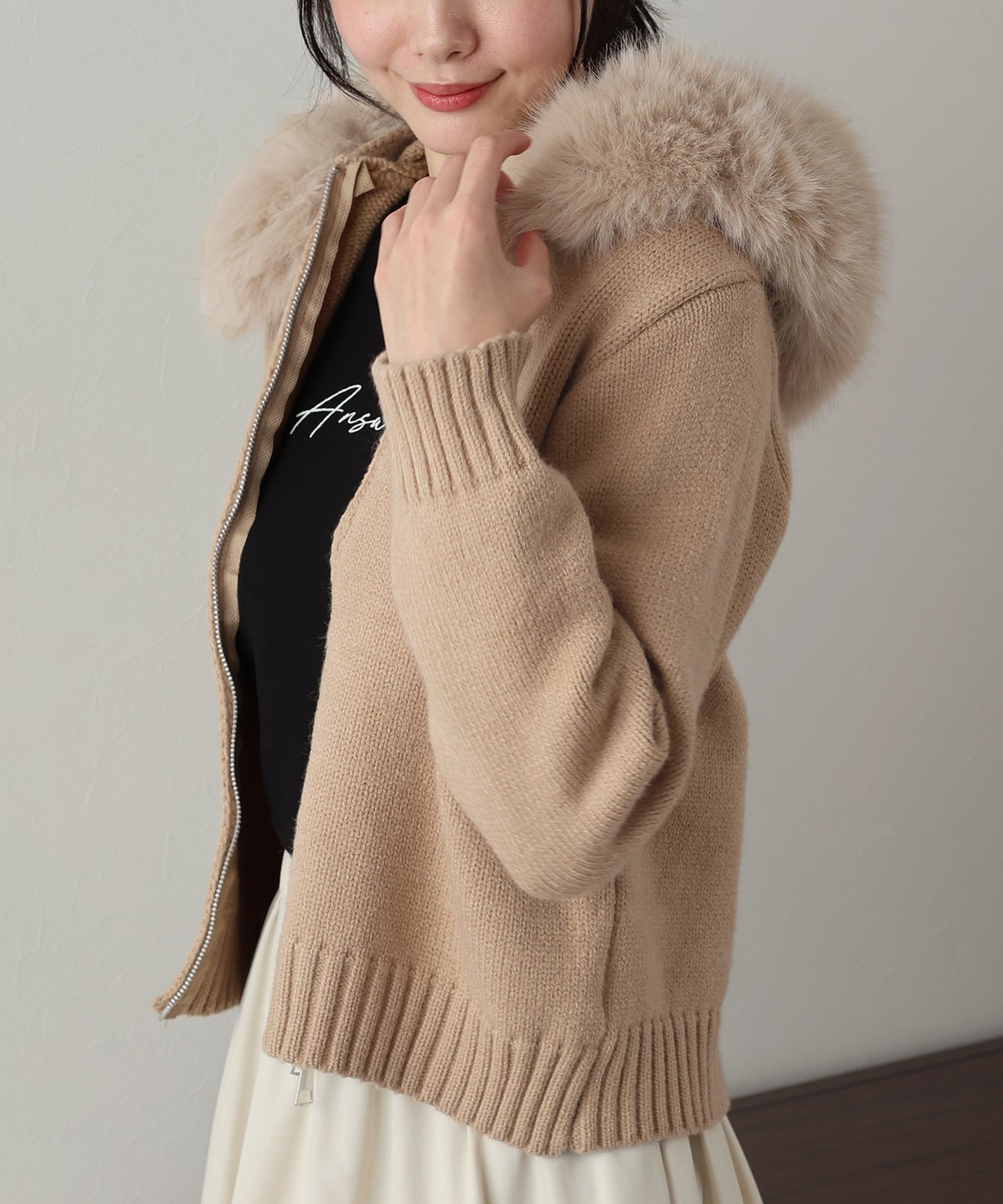 【TIME SALE】ファーニットパーカー