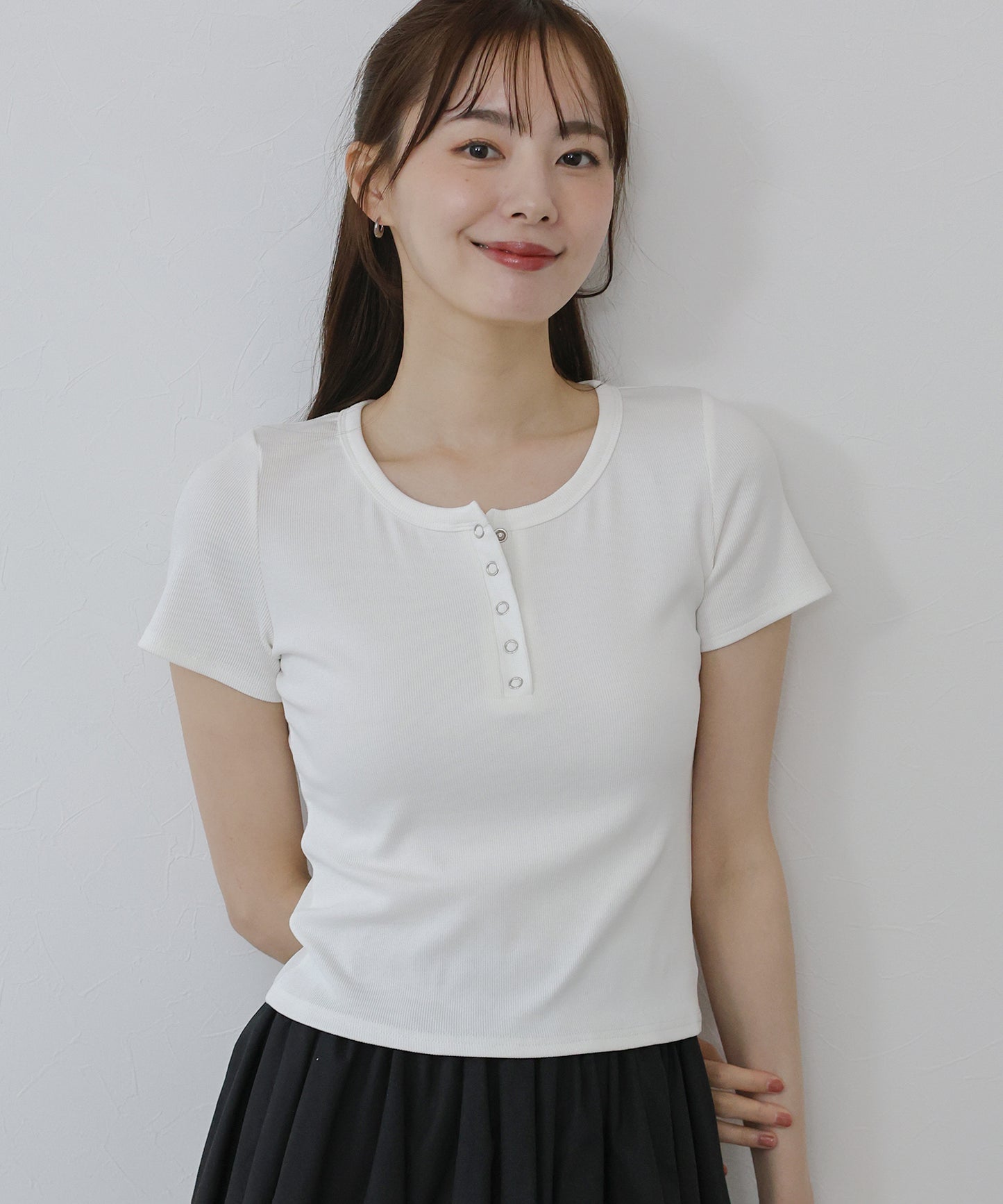 【TIME SALE】ヘンリーネック半袖Tシャツ【ネコポス】