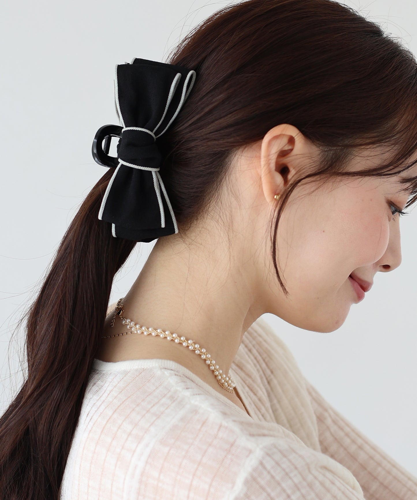 配色リボンヘアクリップ