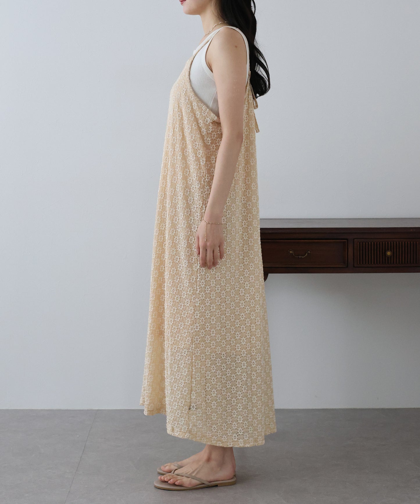 フラワーレースキャミワンピース