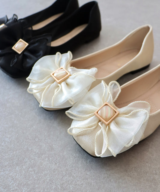 オーガンジーリボンパンプス