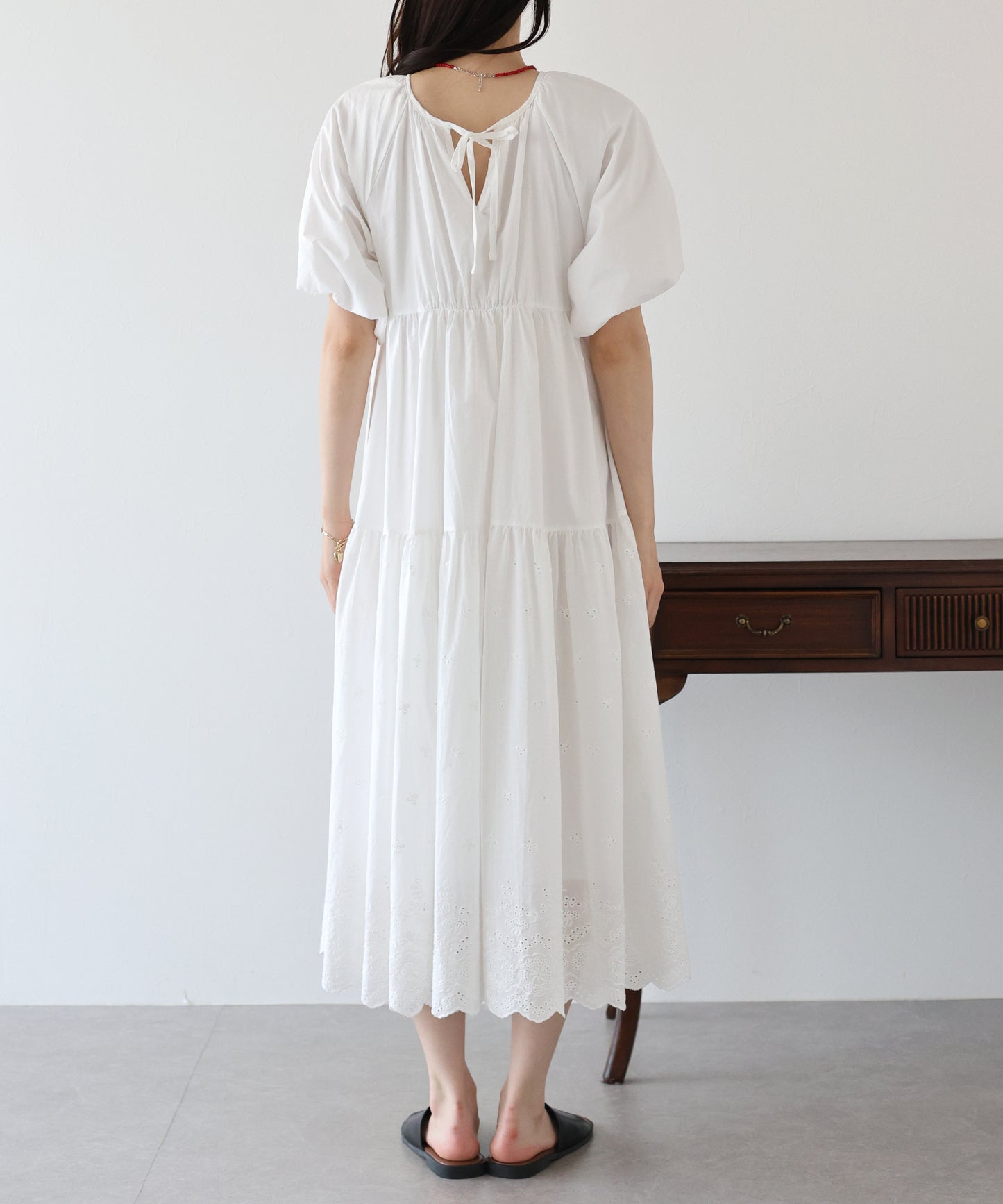 【TIME SALE】バルーン袖コットンレースワンピース