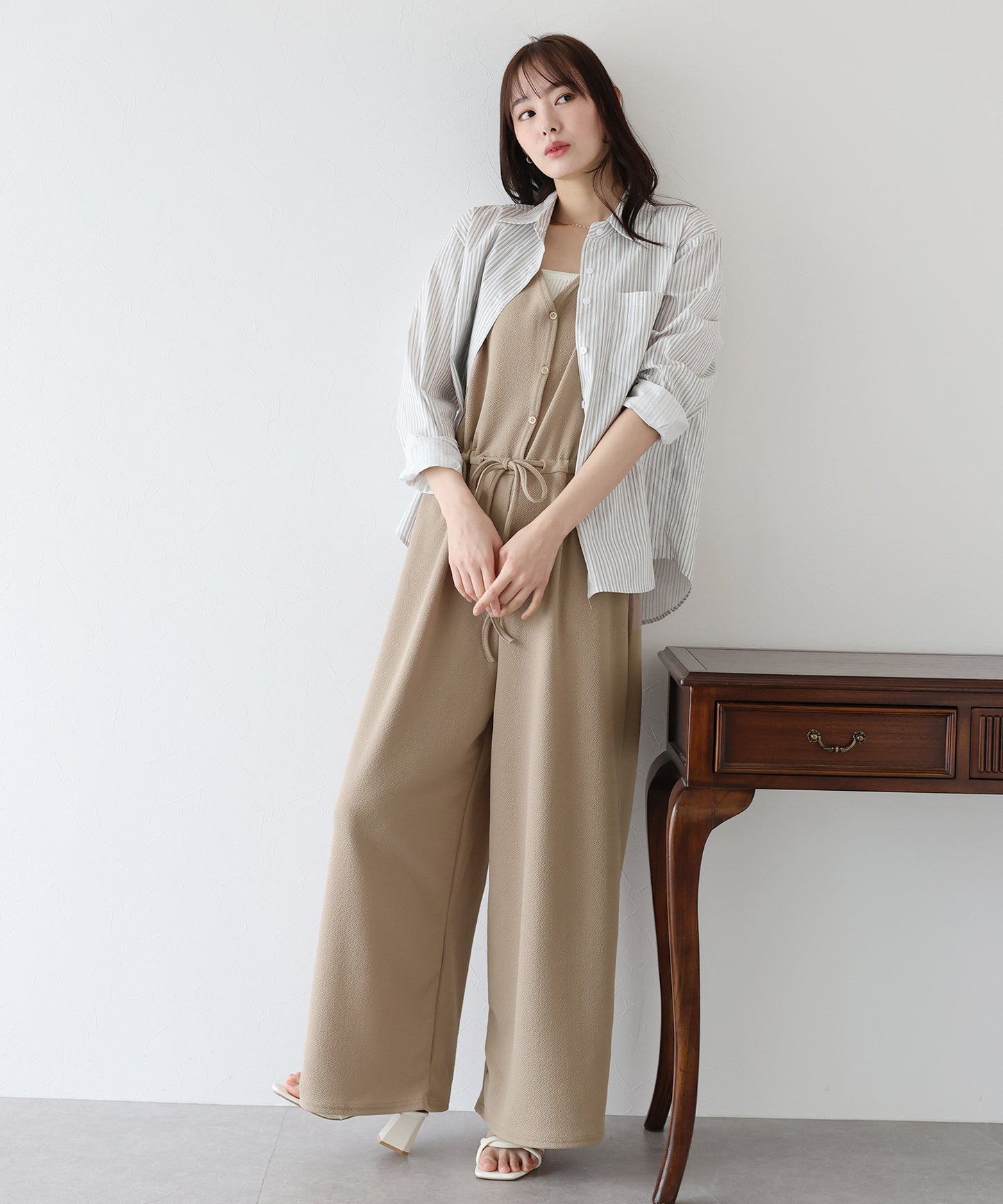 【SALE】Vネックオールインワン