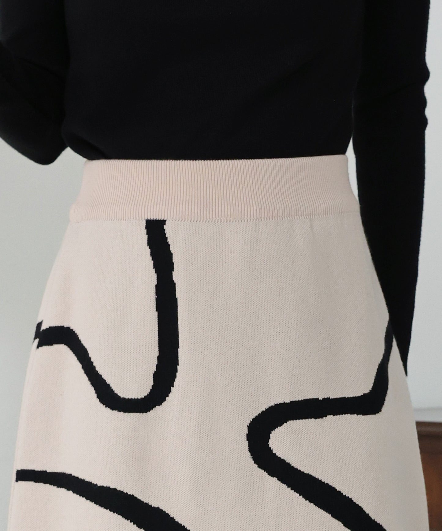 【SALE】ラインジャガードニットスカート