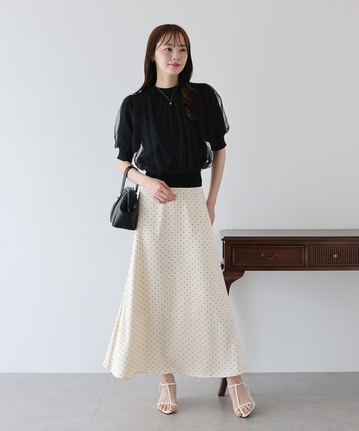 【TIME SALE】チュールレイヤードニット