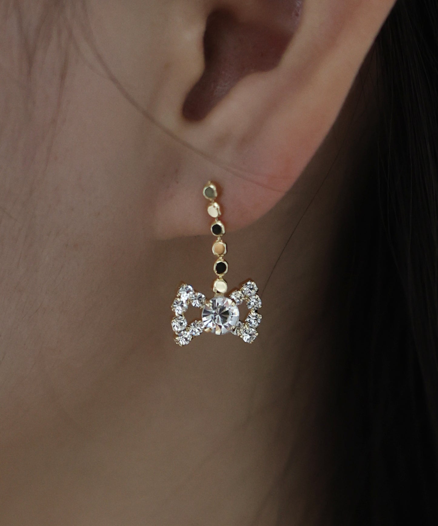 ビジューリボンペタルピアス【ネコポス】