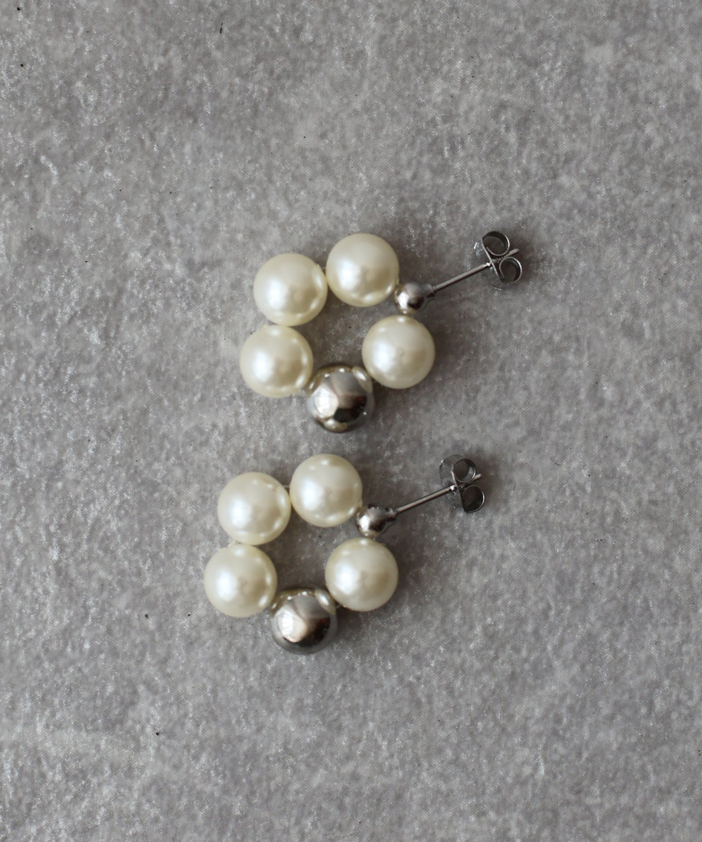 パール&メタルボールピアス / ニッケルフリー【ネコポス】