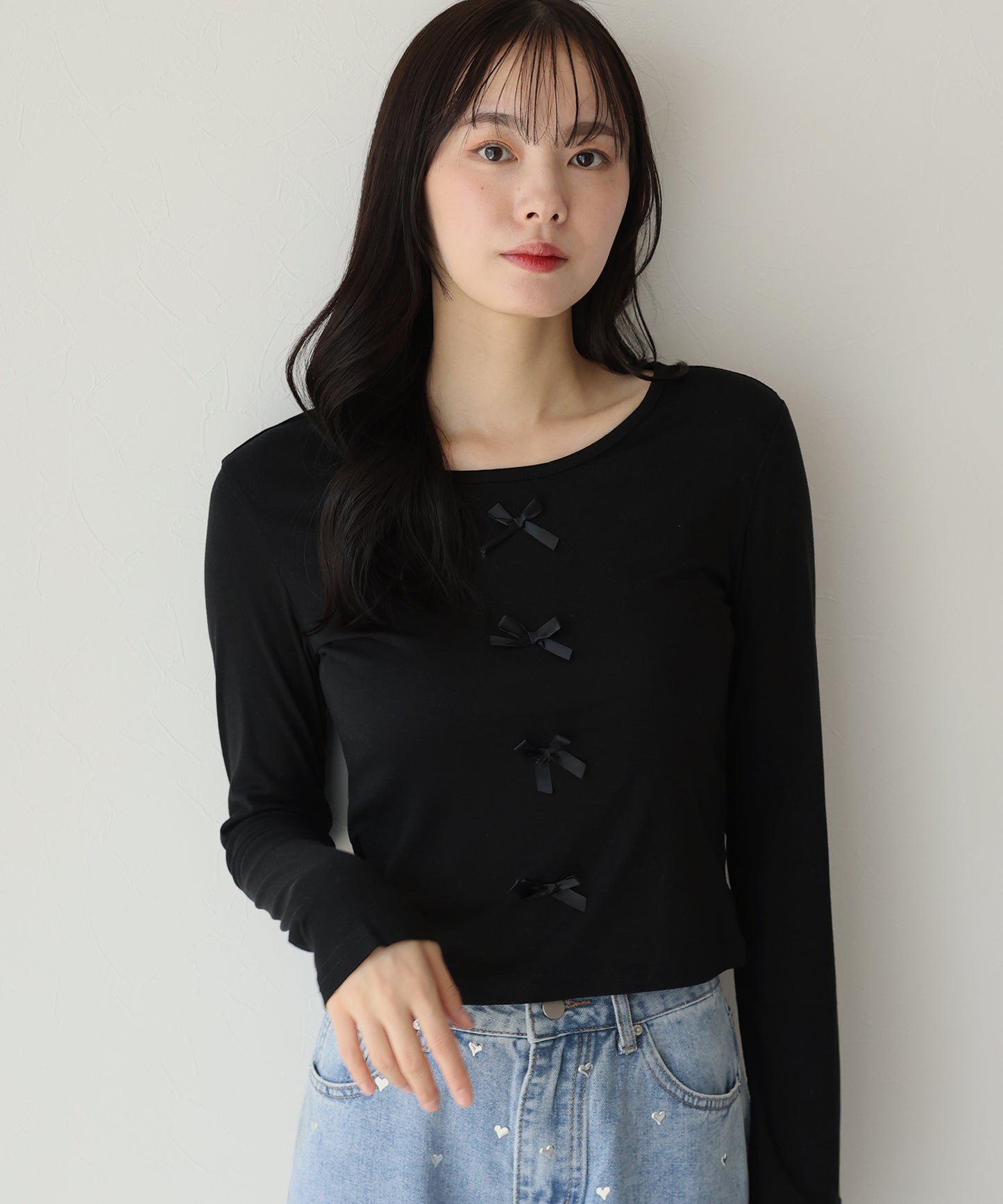 【SALE】リボン付きカットソー【ネコポス】