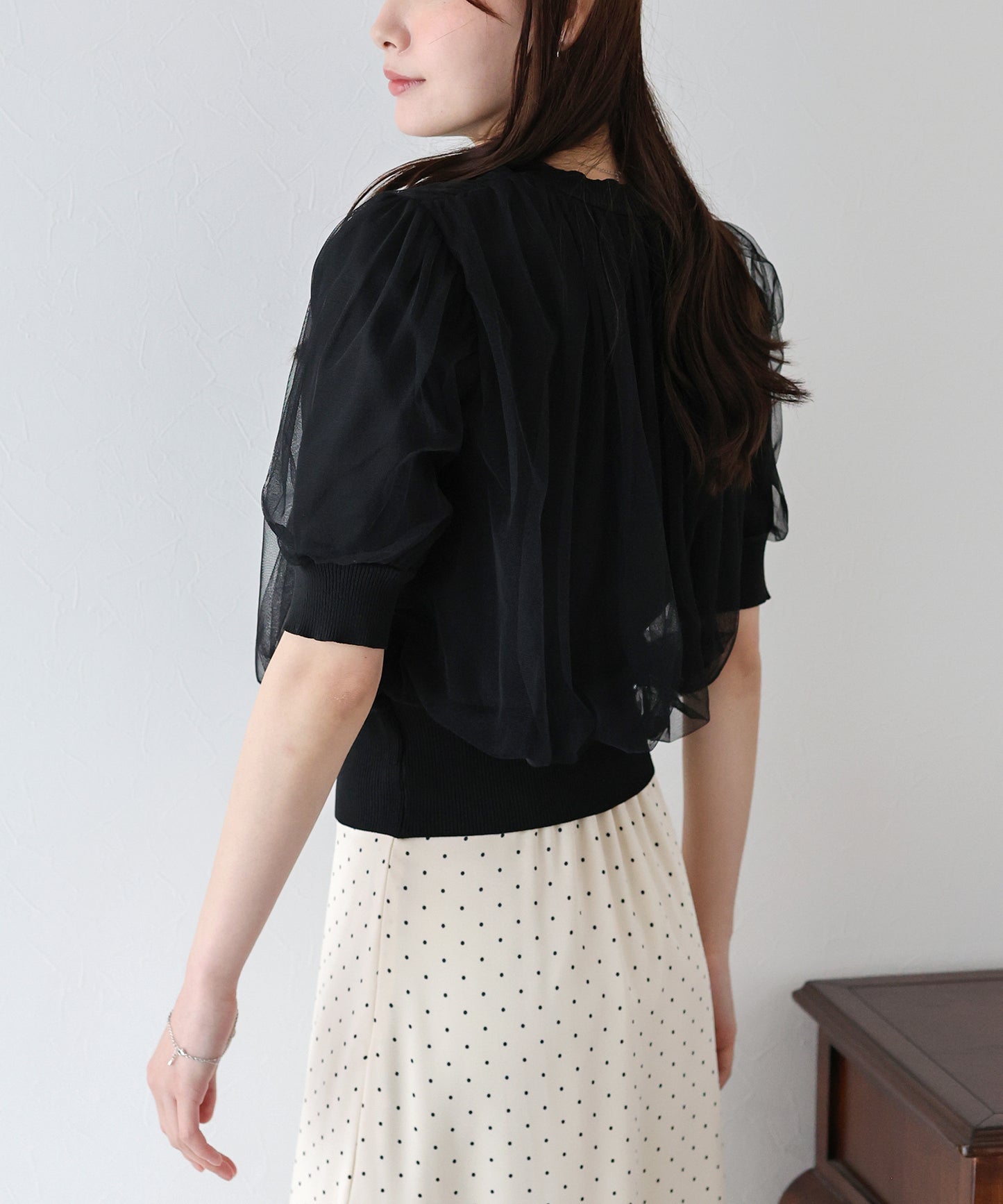 【TIME SALE】チュールレイヤードニット