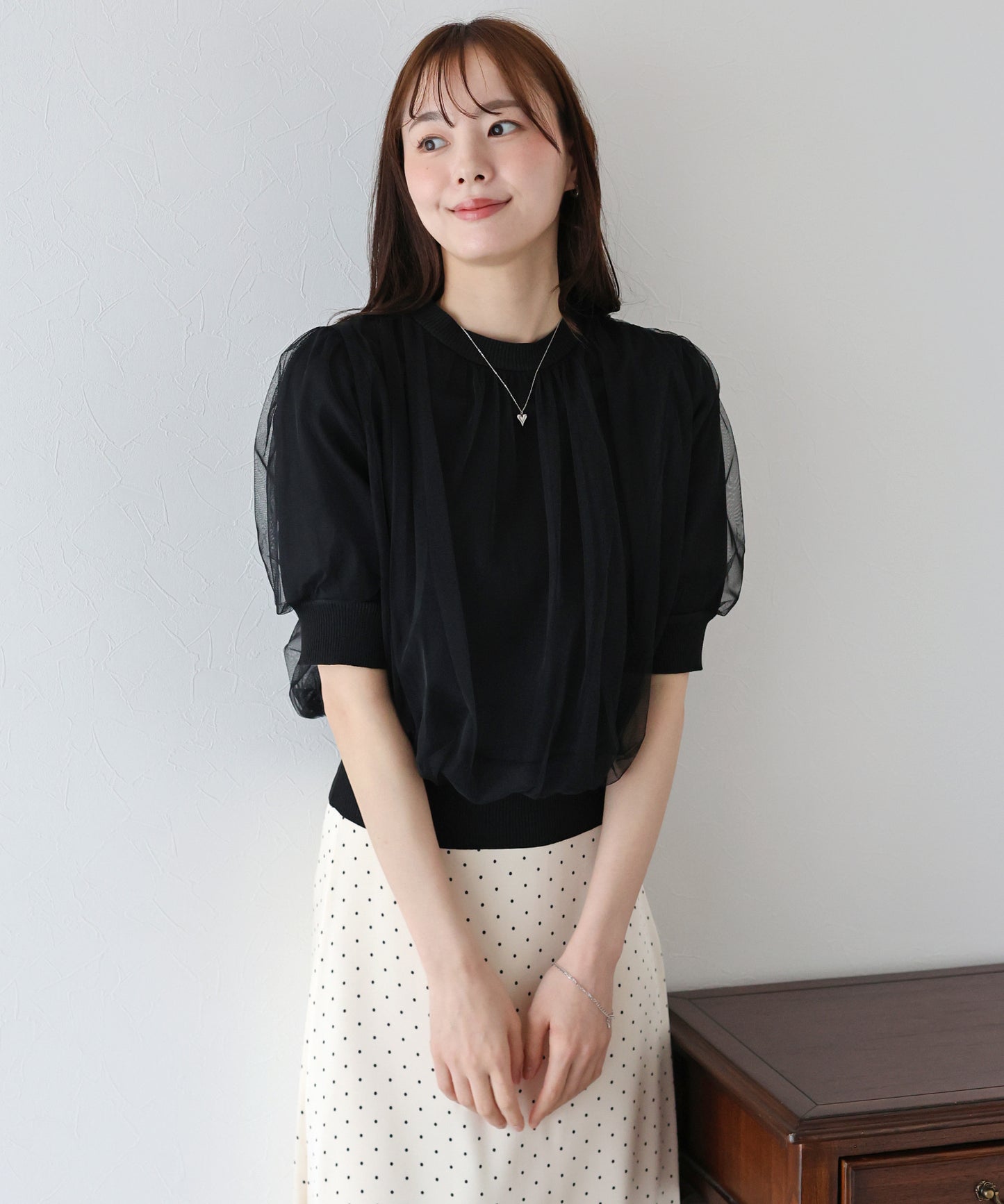 【TIME SALE】チュールレイヤードニット