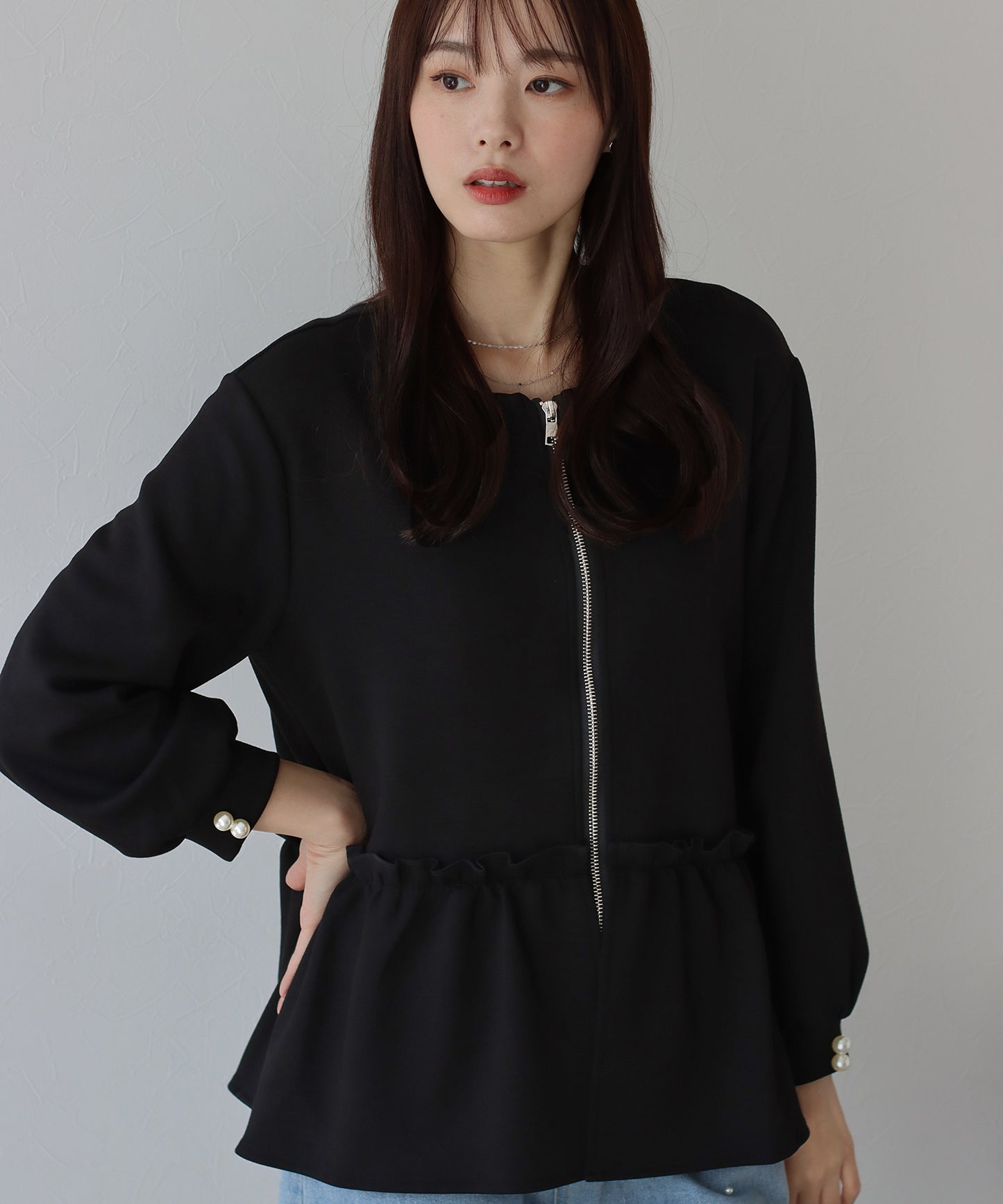 【TIME SALE】ペプラムブルゾン