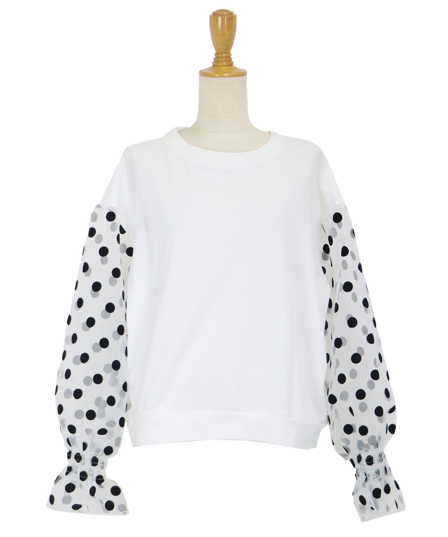 【SALE】袖ドットチュールカットソー【ネコポス】