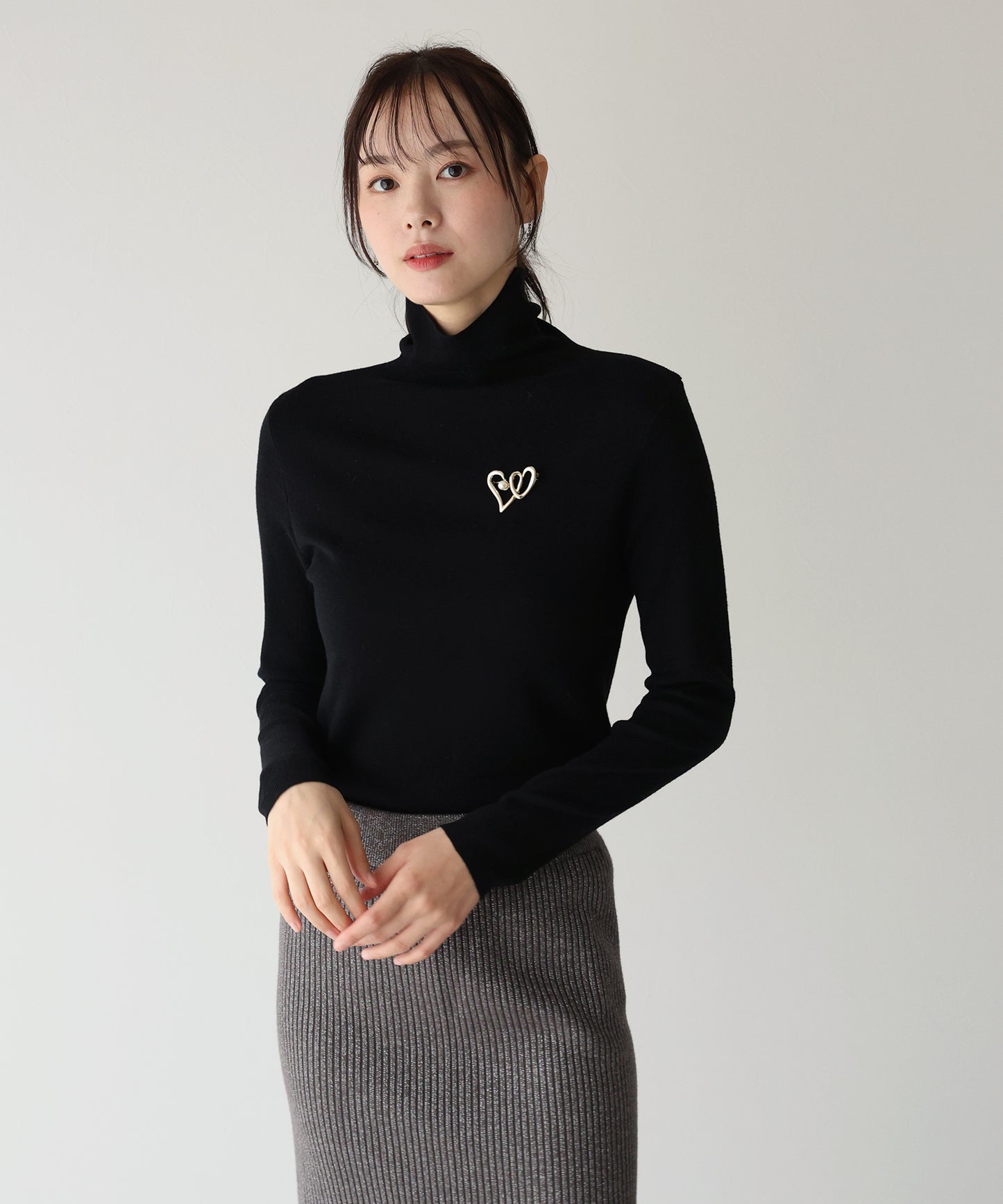 【TIME SALE】ウール混ベーシックタートルニット