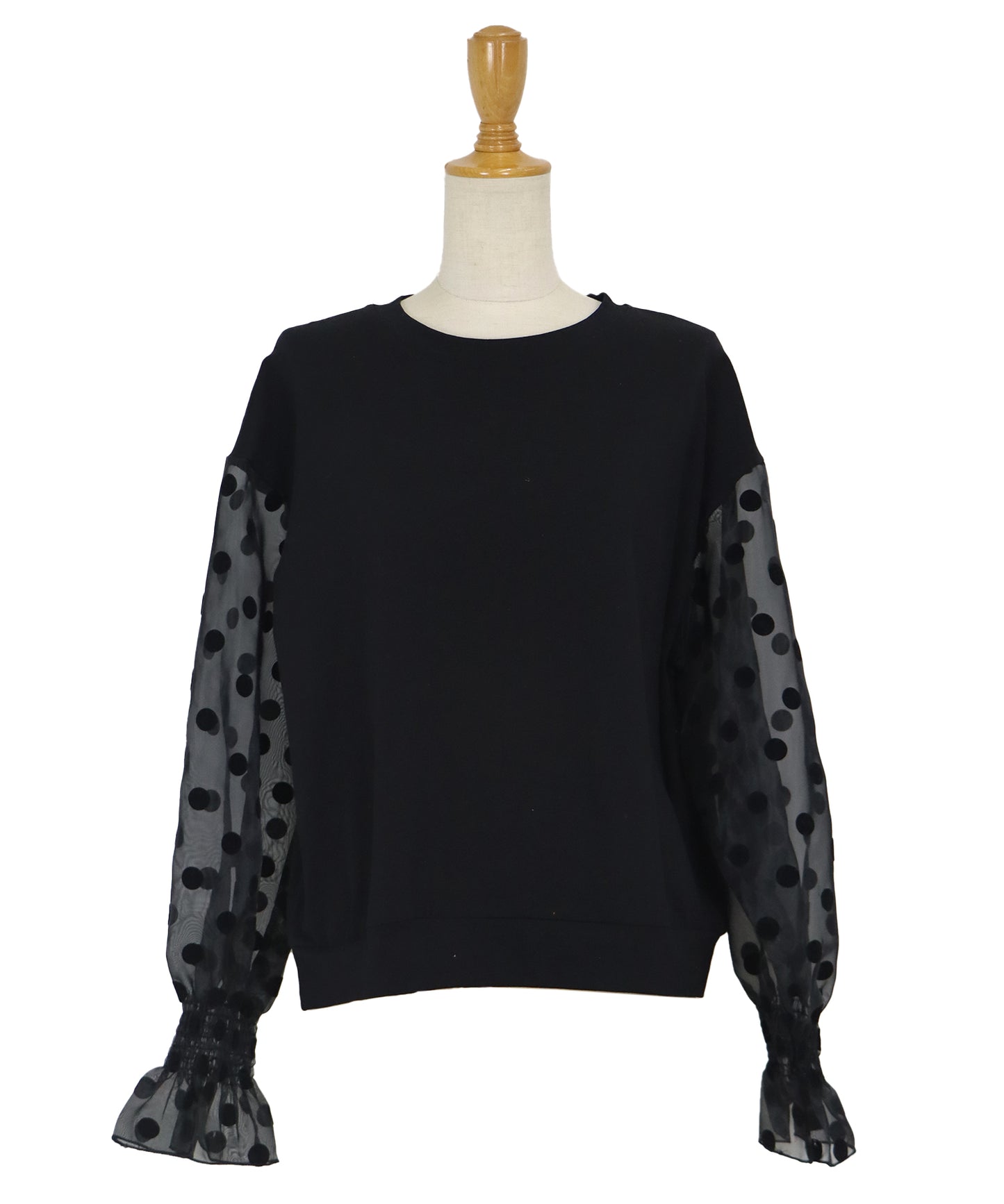 【SALE】袖ドットチュールカットソー【ネコポス】