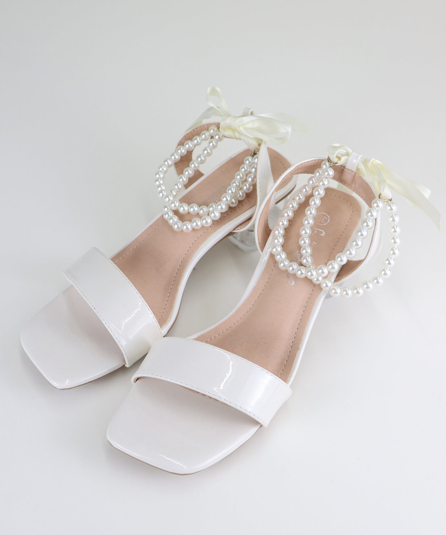 【SALE】クリアヒールパールサンダル