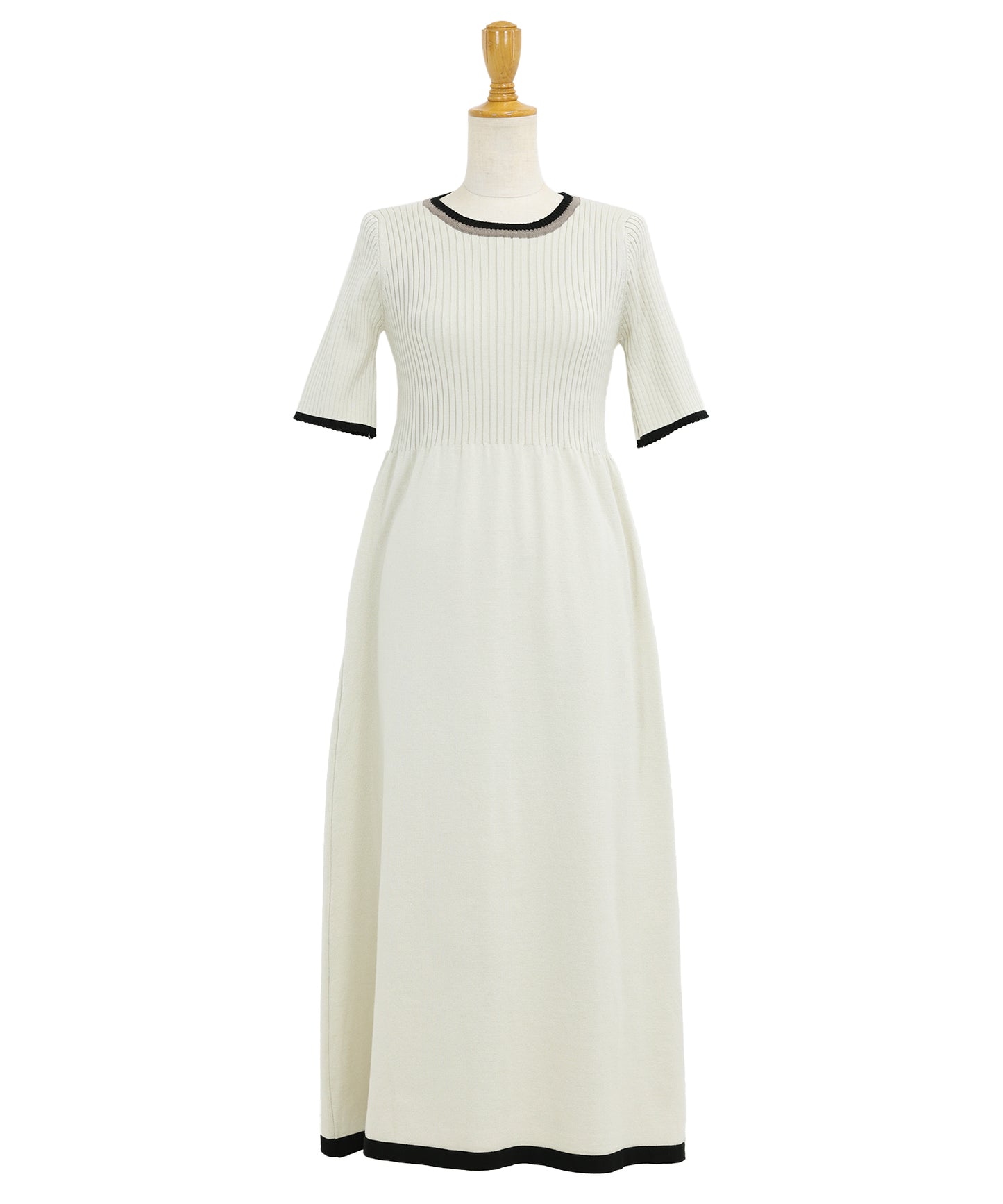 【SALE】バイカラーネックニットワンピース