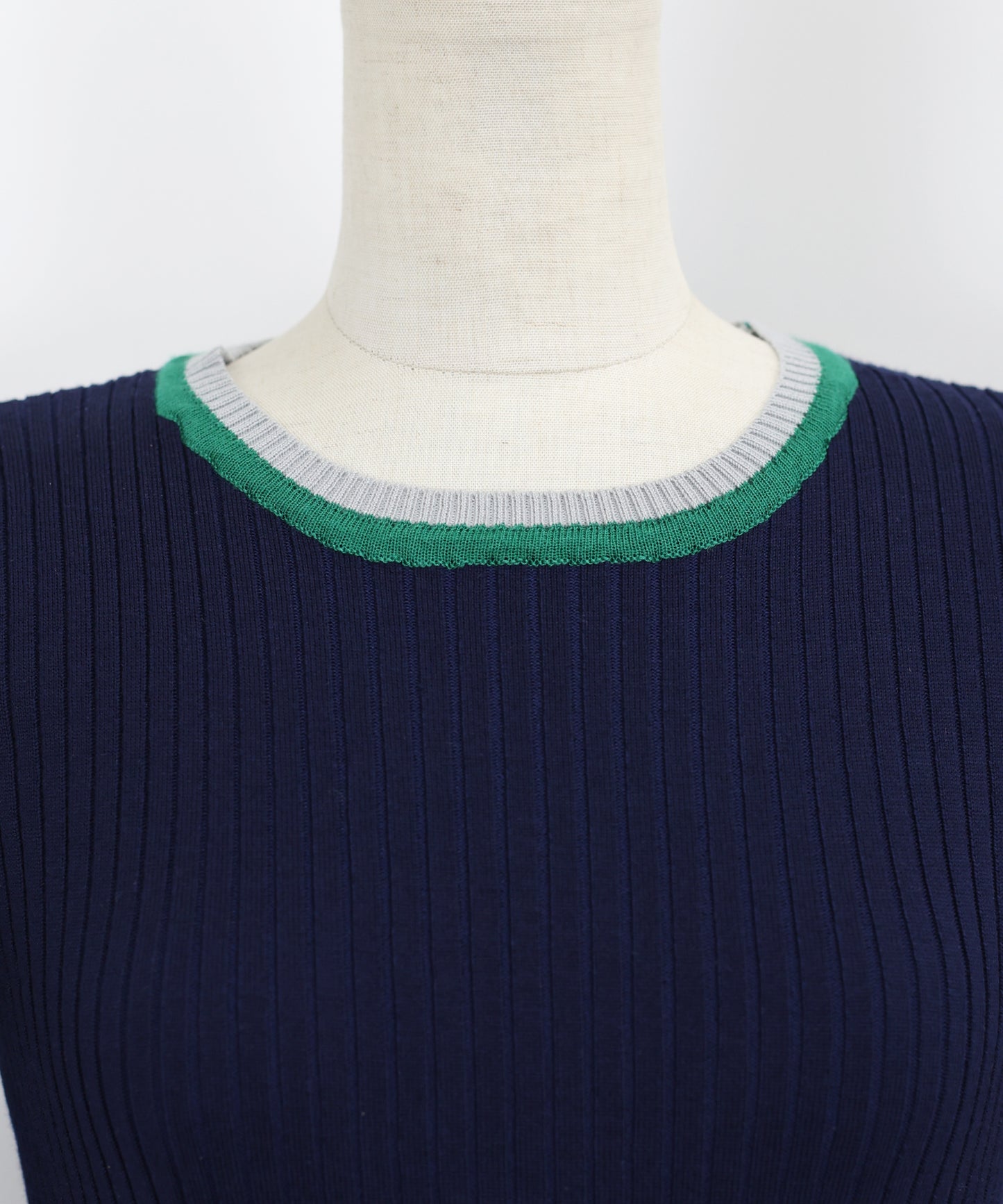 【SALE】バイカラーネックニットワンピース