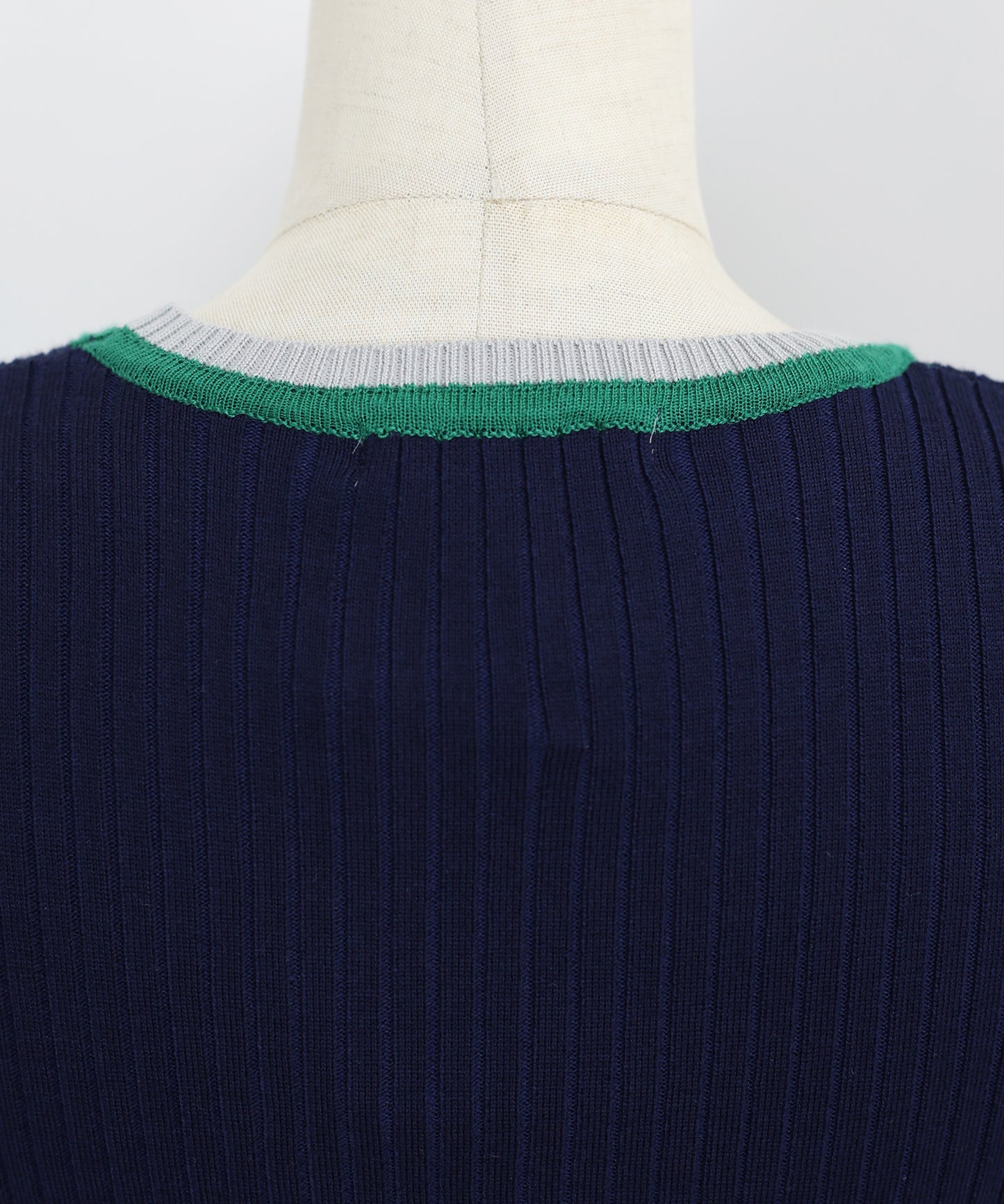 【SALE】バイカラーネックニットワンピース