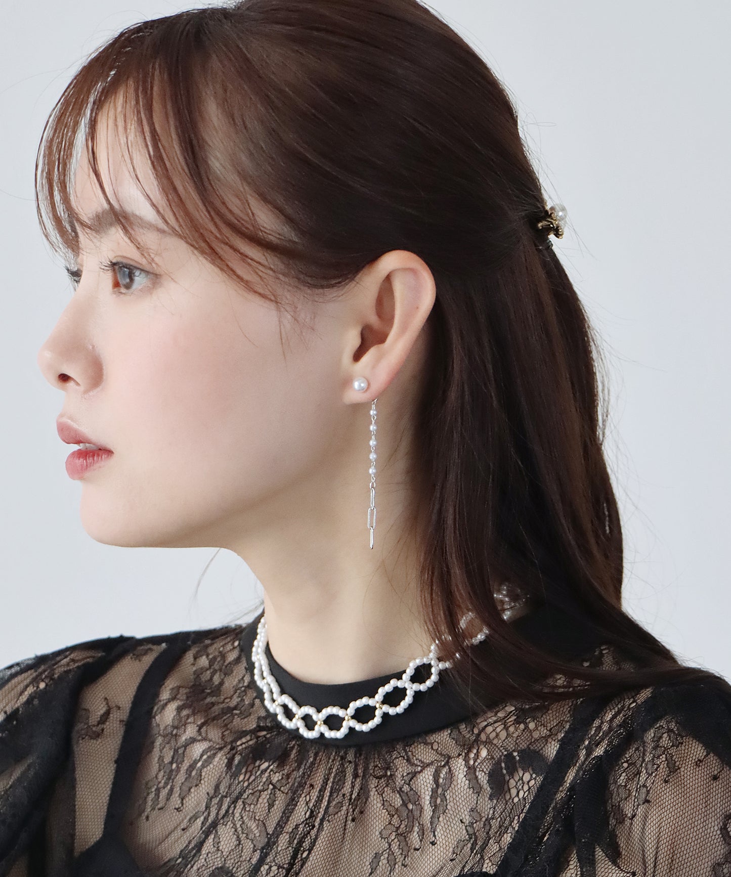 미니 펄 롱 피어싱 / 니켈 프리