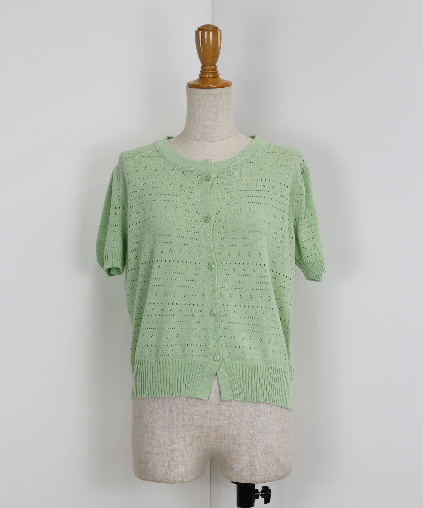 【SALE】透かし編み半袖ニットカーディガン【ネコポス】