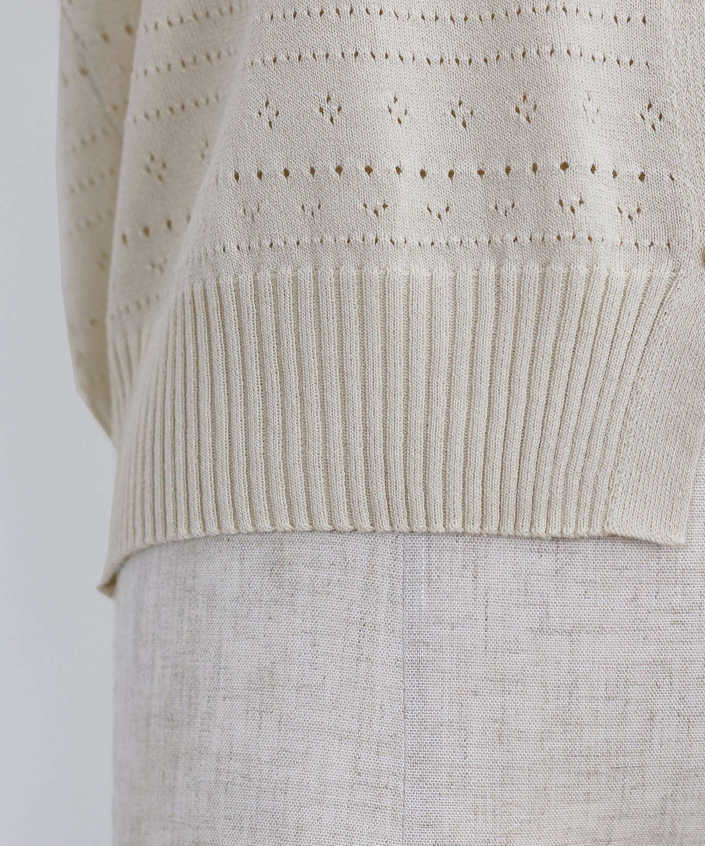 【SALE】透かし編み半袖ニットカーディガン【ネコポス】