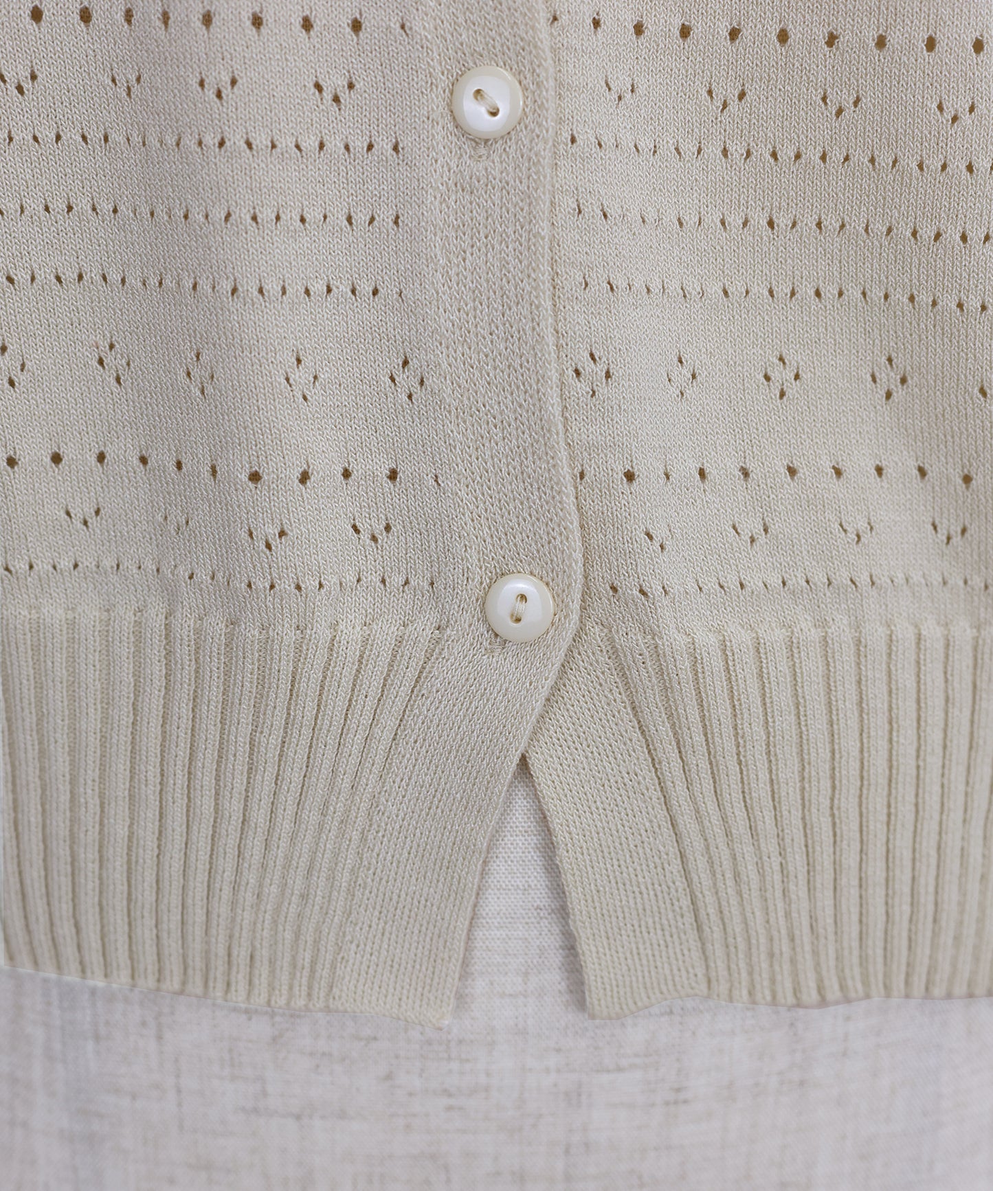 【SALE】透かし編み半袖ニットカーディガン【ネコポス】